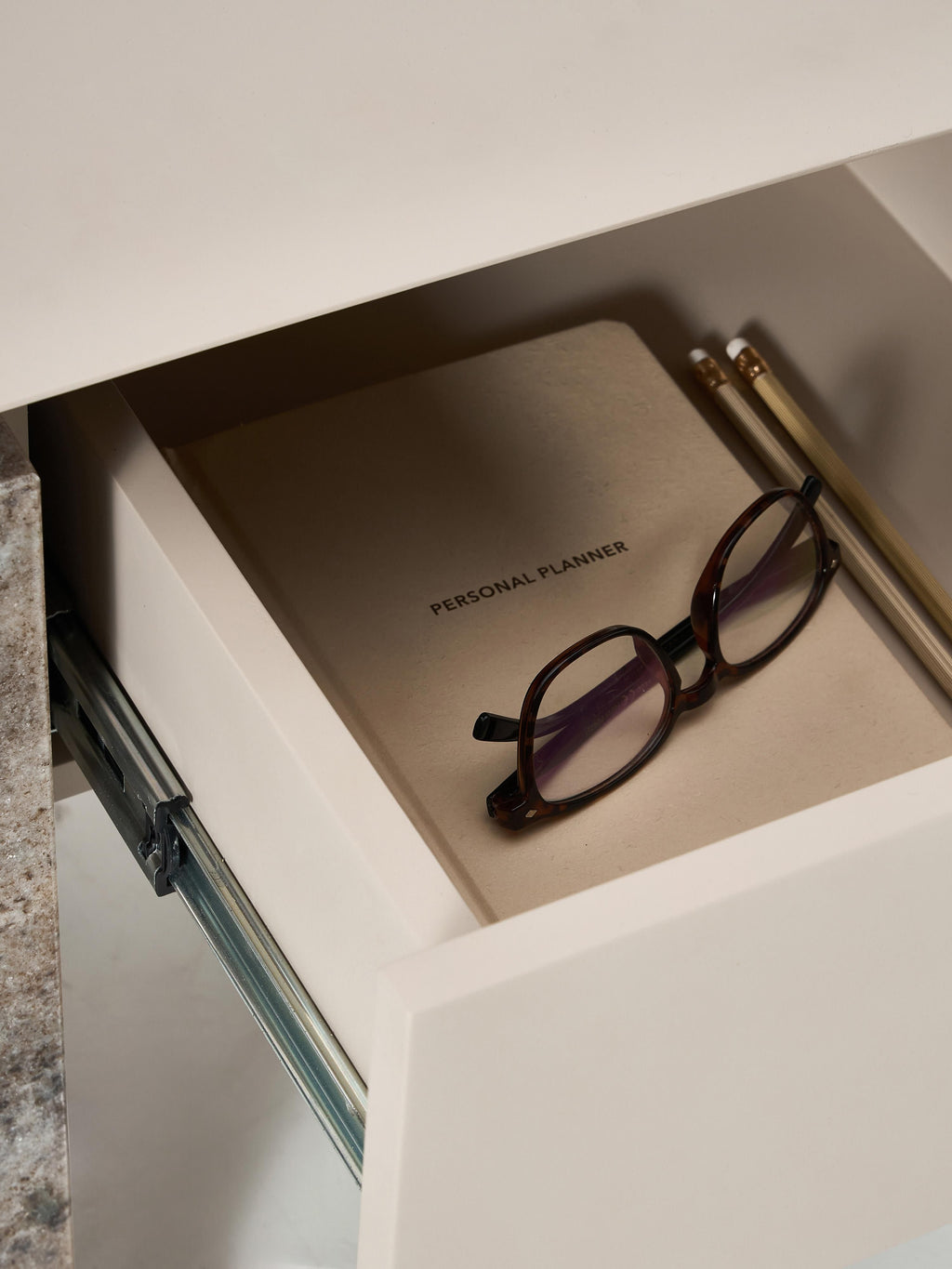 Bruce Marble and Metal Bedside Table