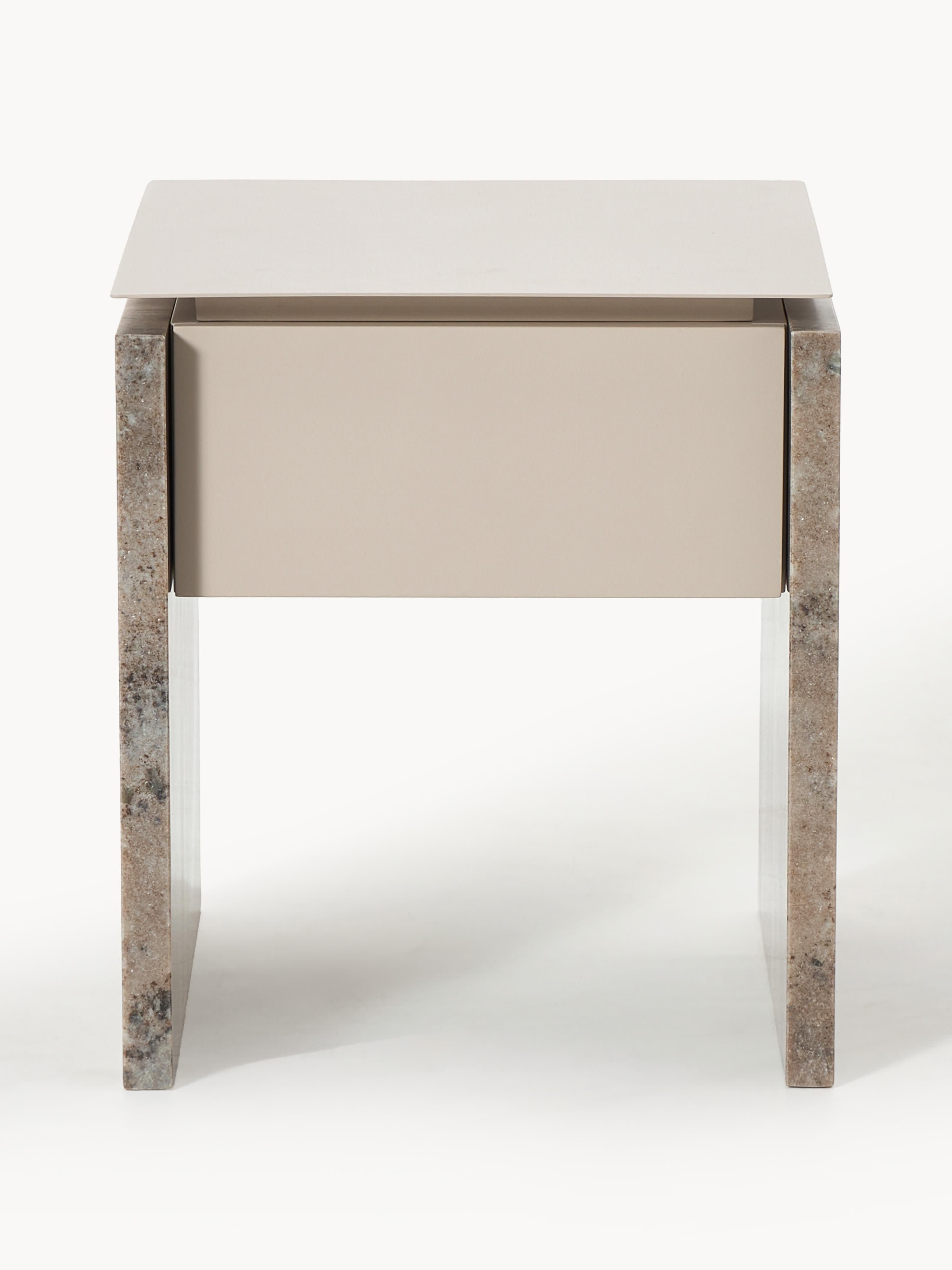 Bruce Marble and Metal Bedside Table