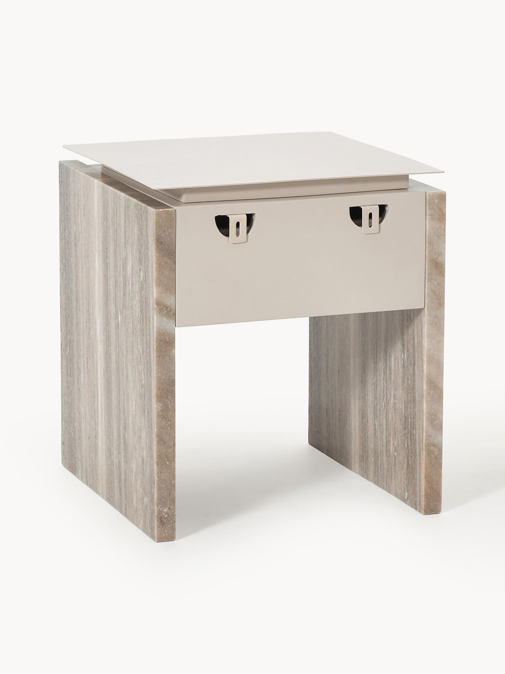 Bruce Marble and Metal Bedside Table
