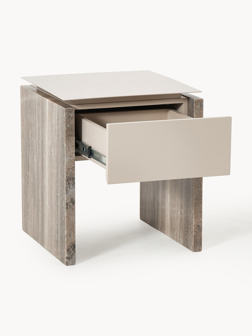Bruce Marble and Metal Bedside Table