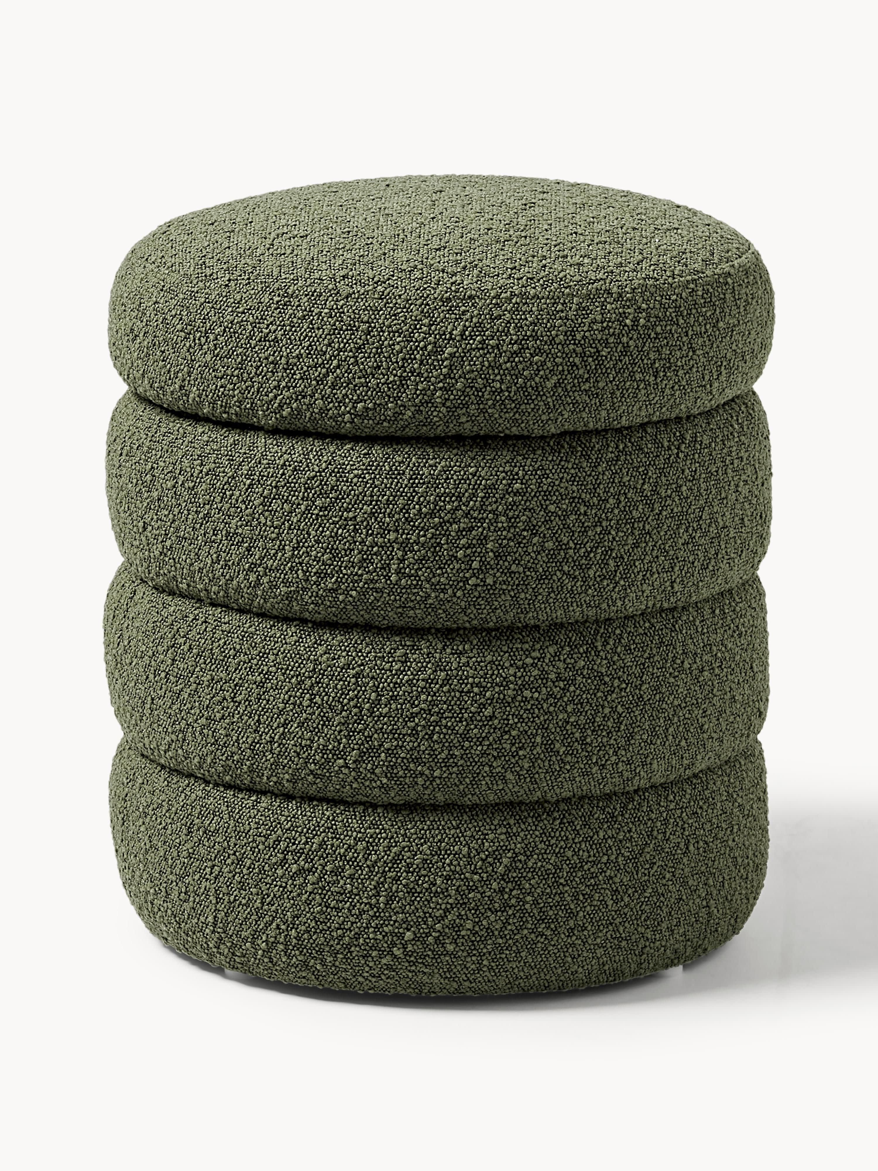 Gallery image 1 - Bouclé Upholstered Stool Alto with Storage Space