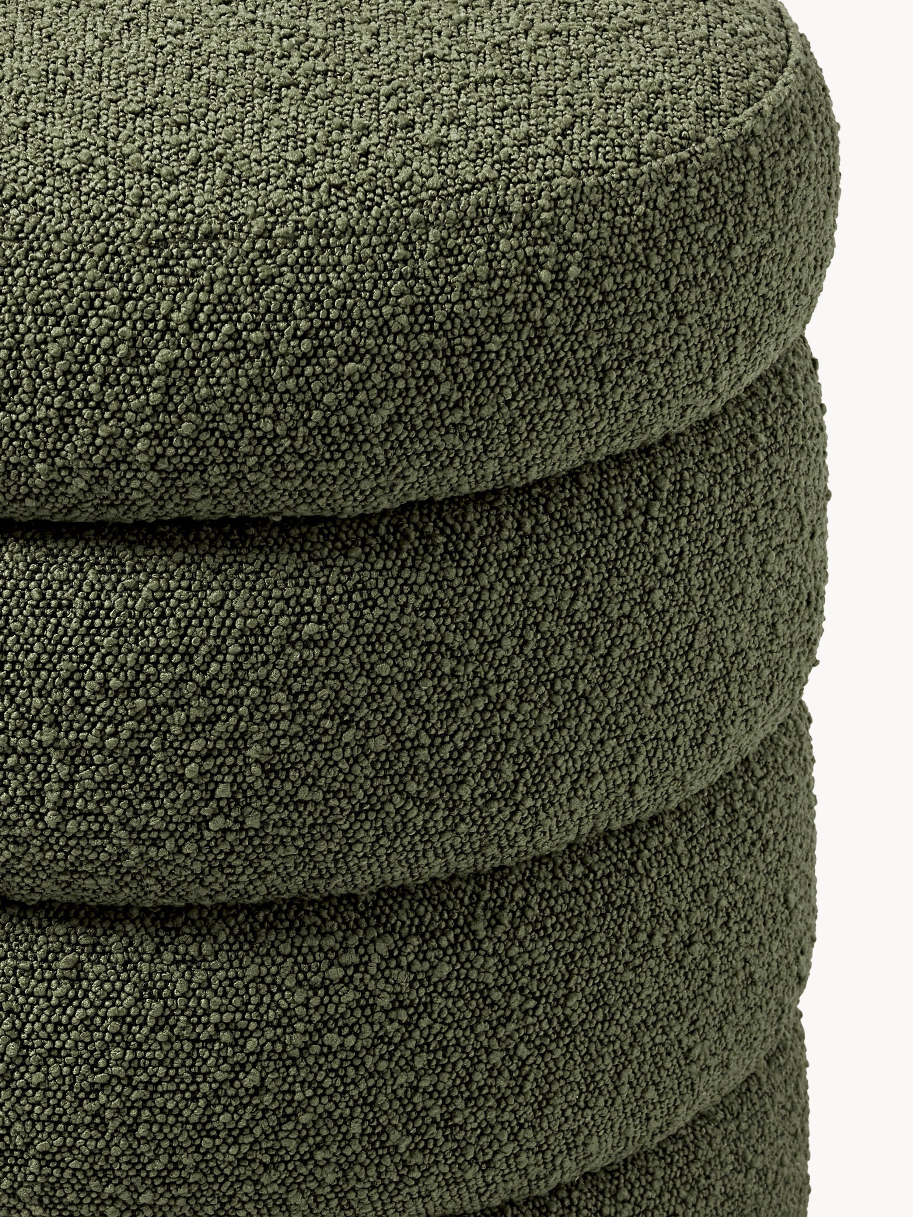 Alto Bouclé Upholstered Stool with Storage Space
