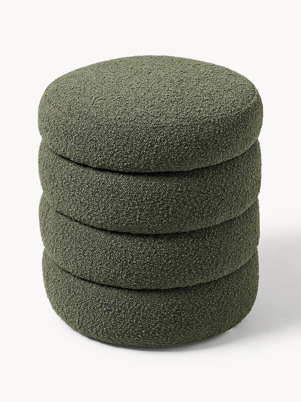 Alto Bouclé Upholstered Stool with Storage Space
