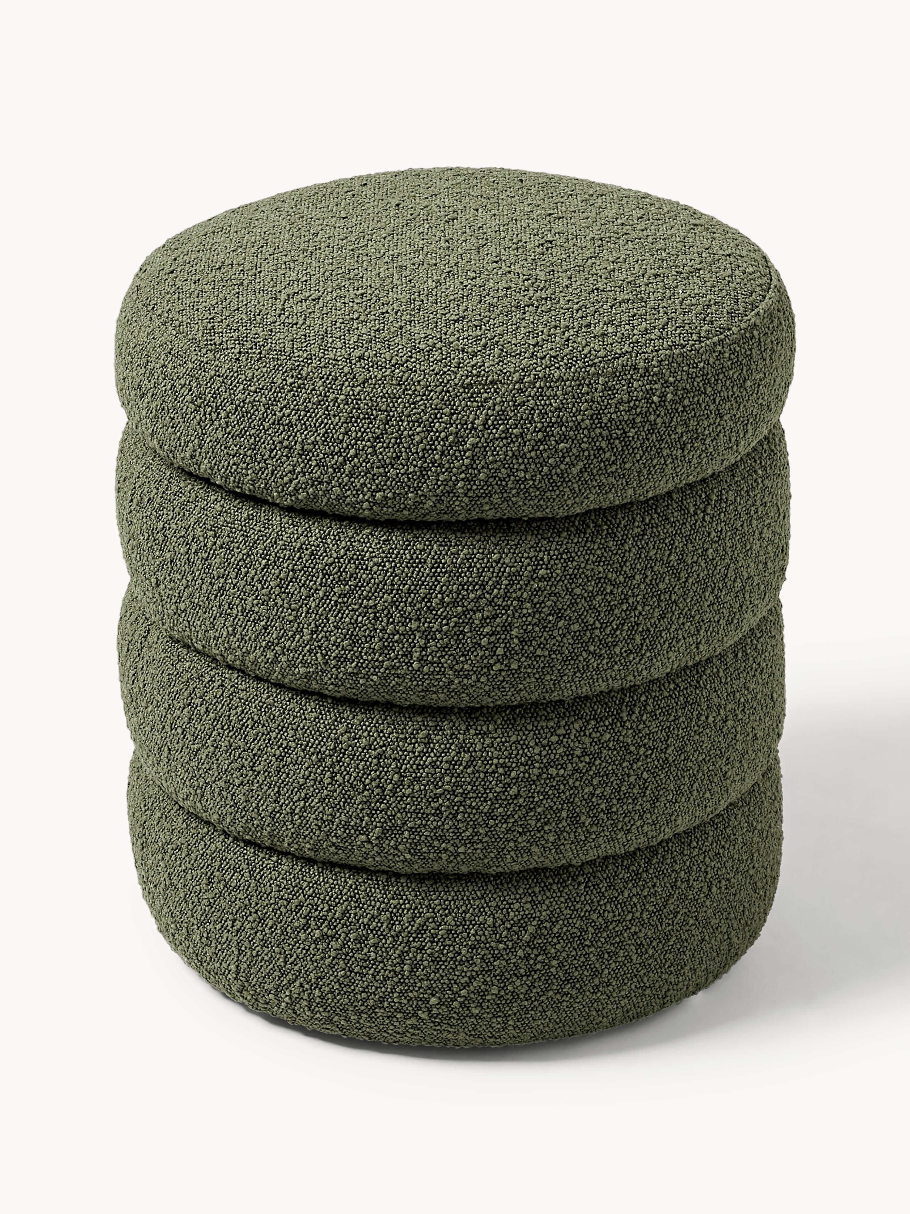 Alto Bouclé Upholstered Stool with Storage Space