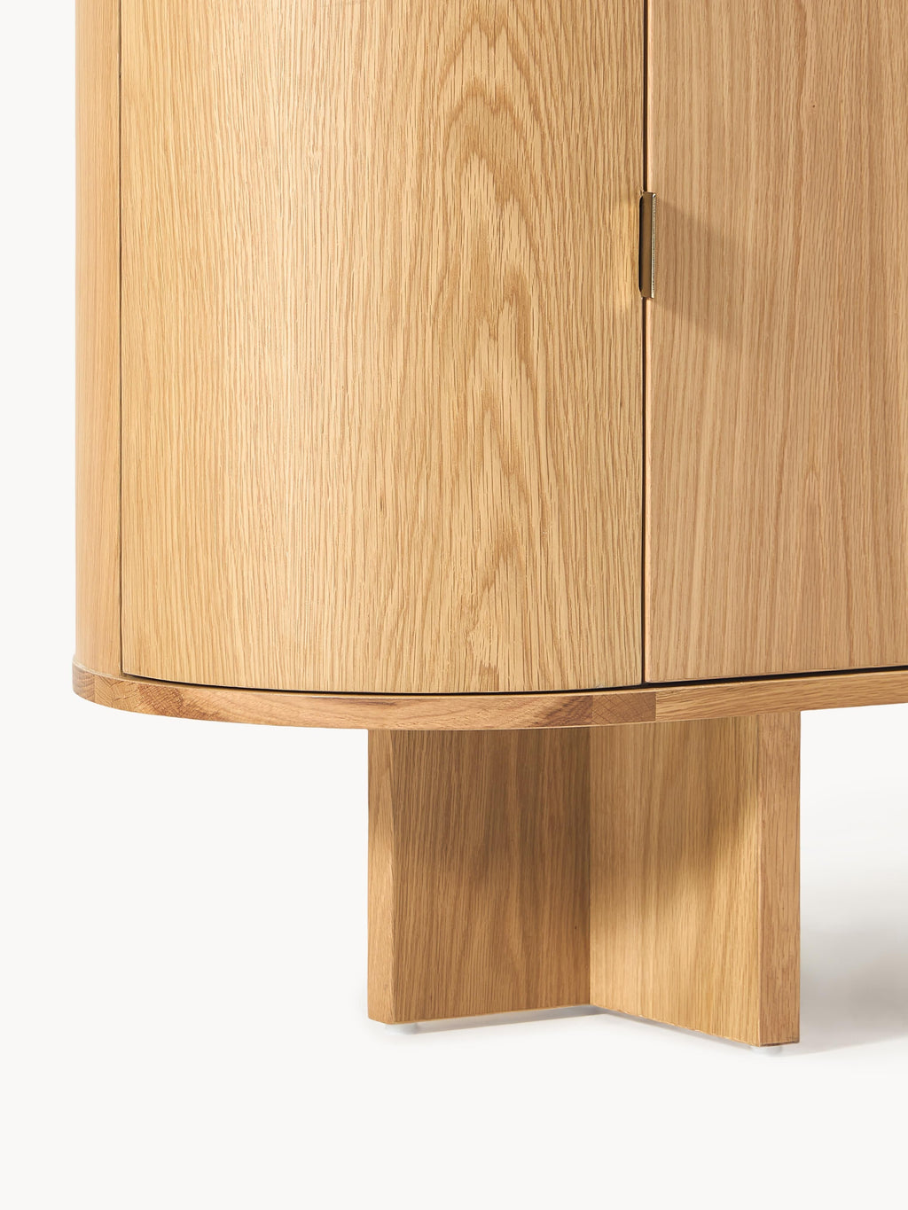 Zumi Wooden Sideboard with Rounded Corners and Travertine Top