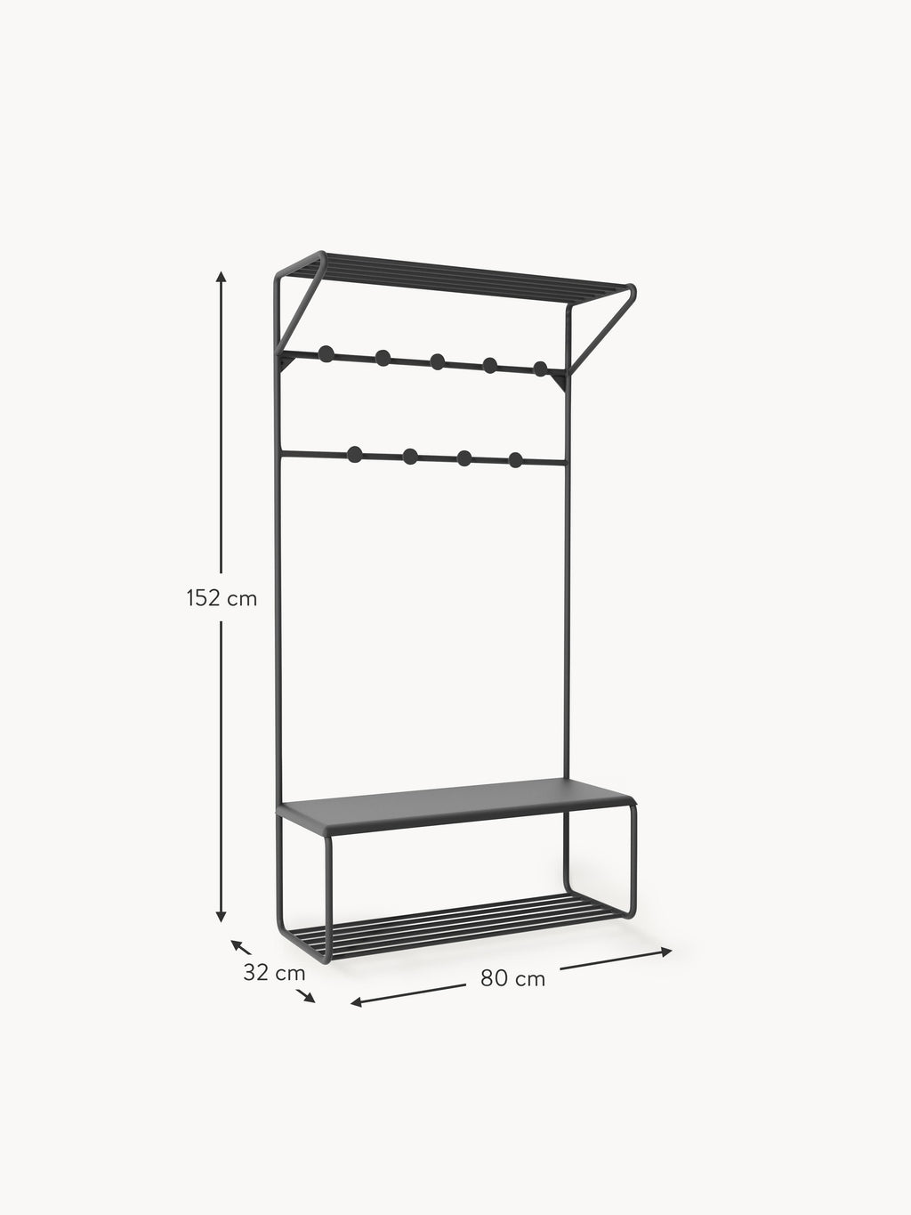 Nash Wall-Mounted Metal Coat Rack