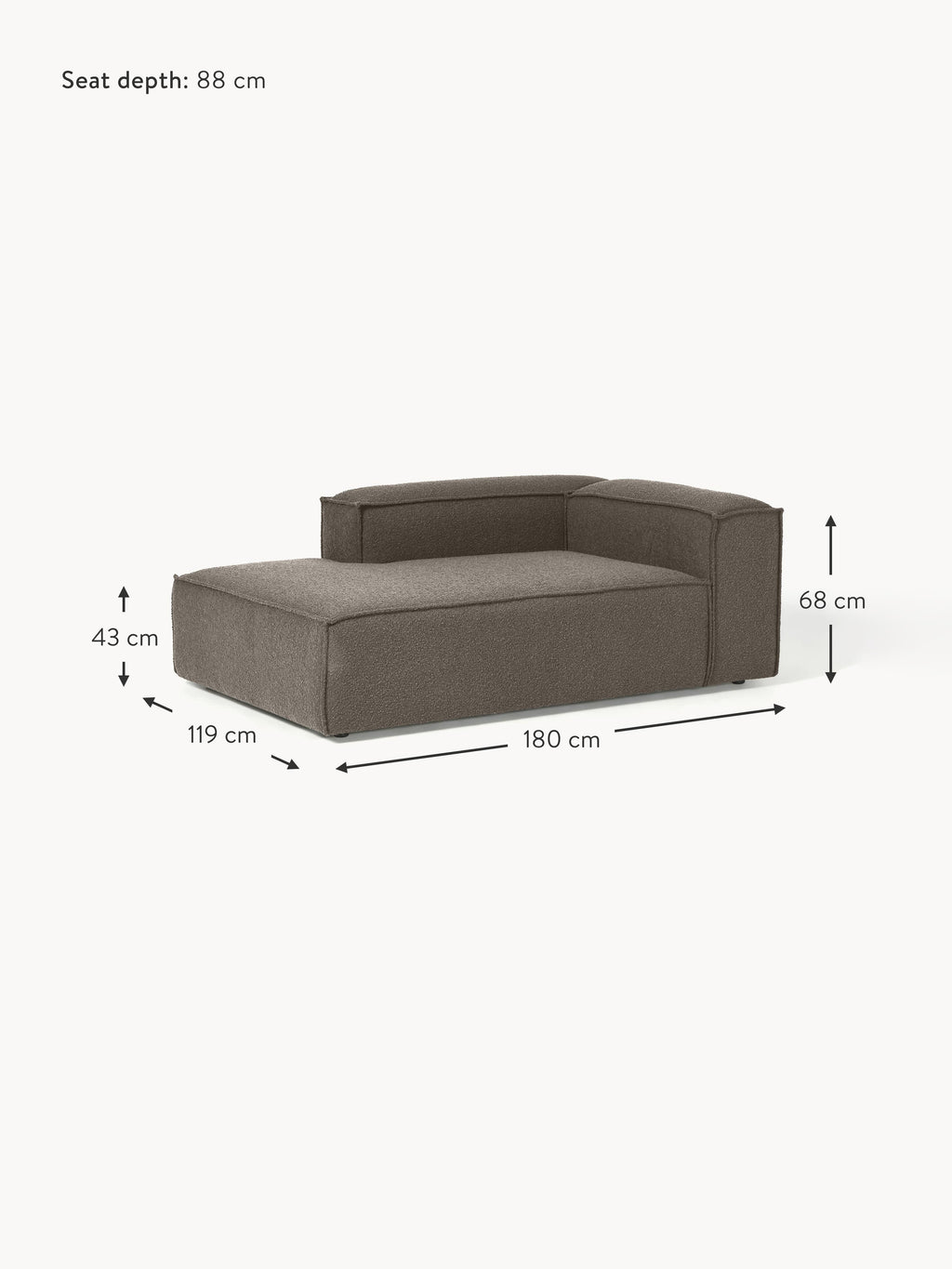 Lennon Bouclé Corner Chaise Module