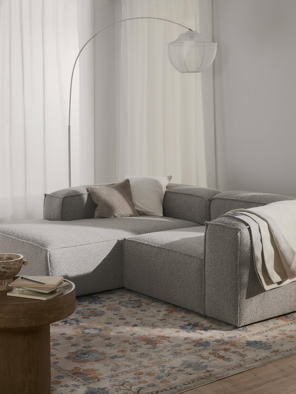 Lennon Bouclé Modular Corner Sofa (3-seater)