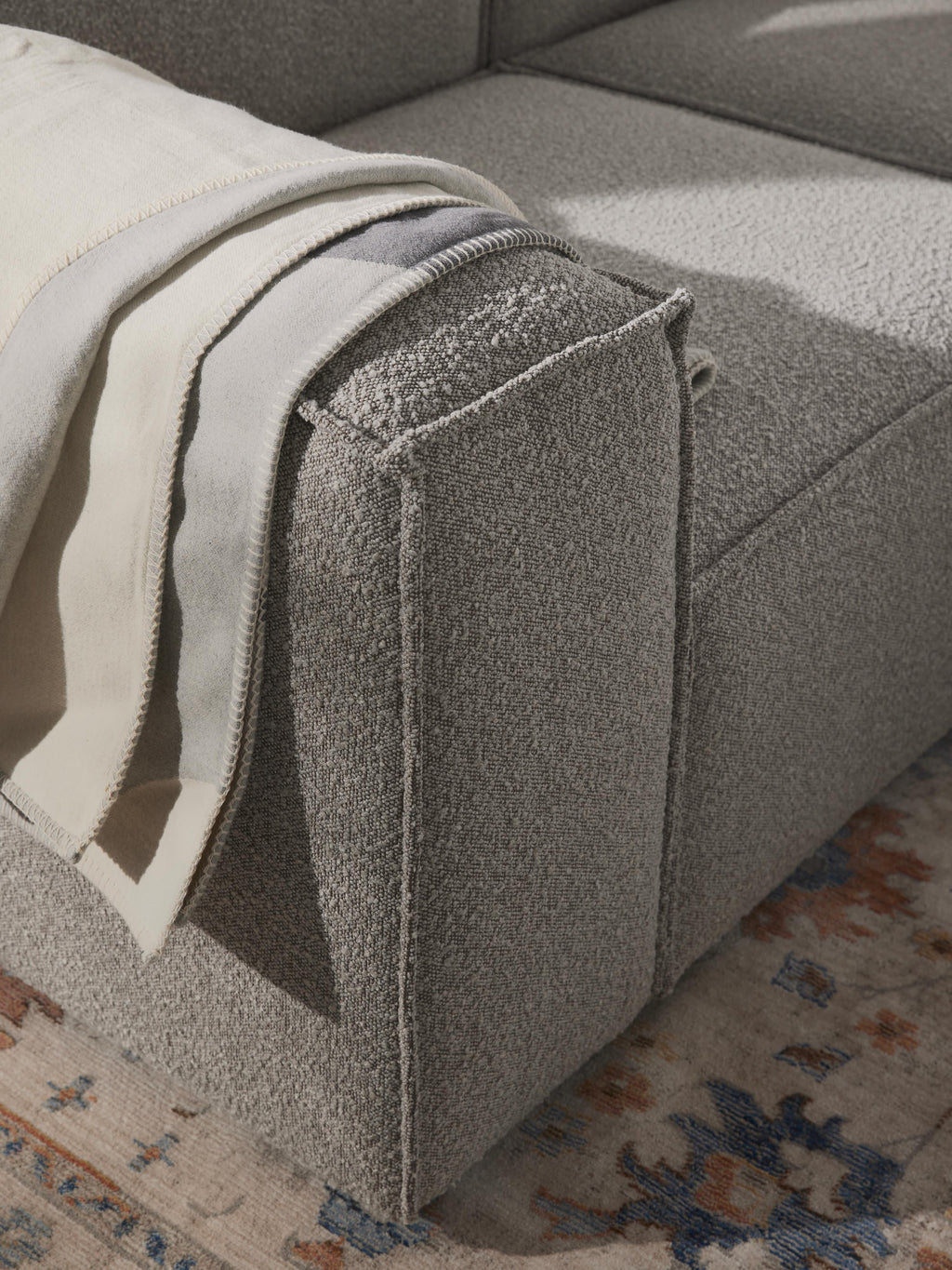 Lennon Bouclé Modular Corner Sofa (3-seater)