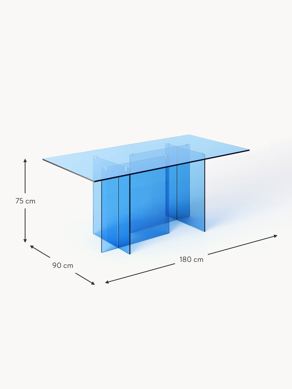 Anouk Glass Dining Table, 180 X 90 cm