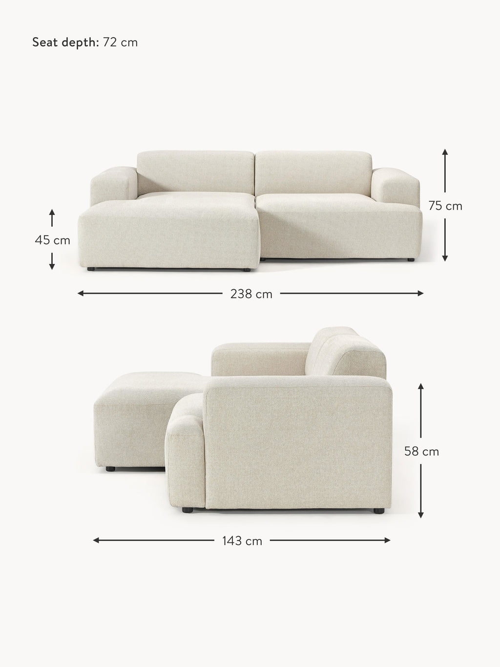 Melva Corner Sofa (3-seater)