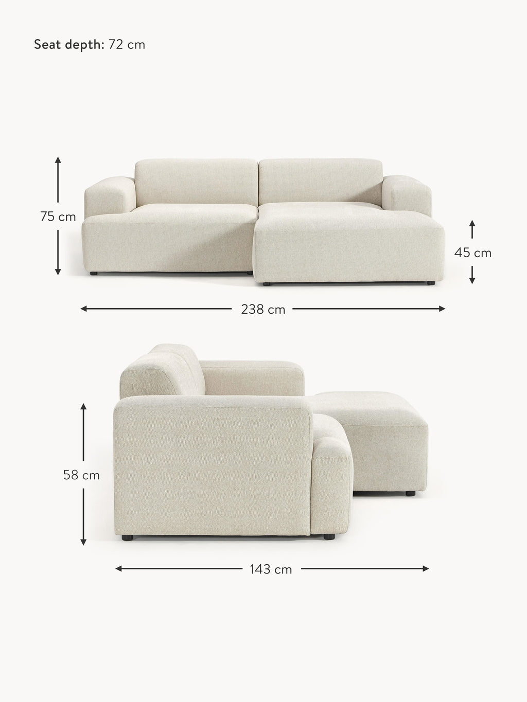 Melva Corner Sofa (3-seater)