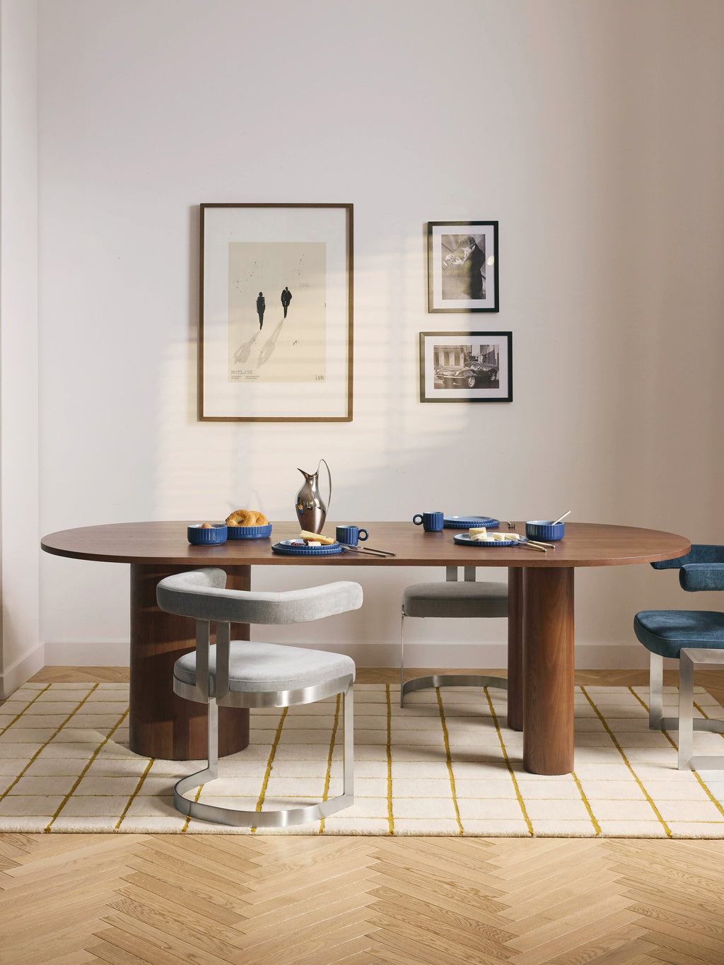 Dunia Oval Oak Wood Dining Table, in various sizes
