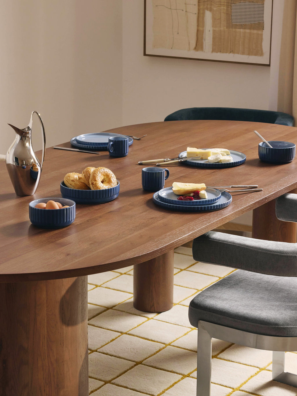 Dunia Oval Oak Wood Dining Table, in various sizes