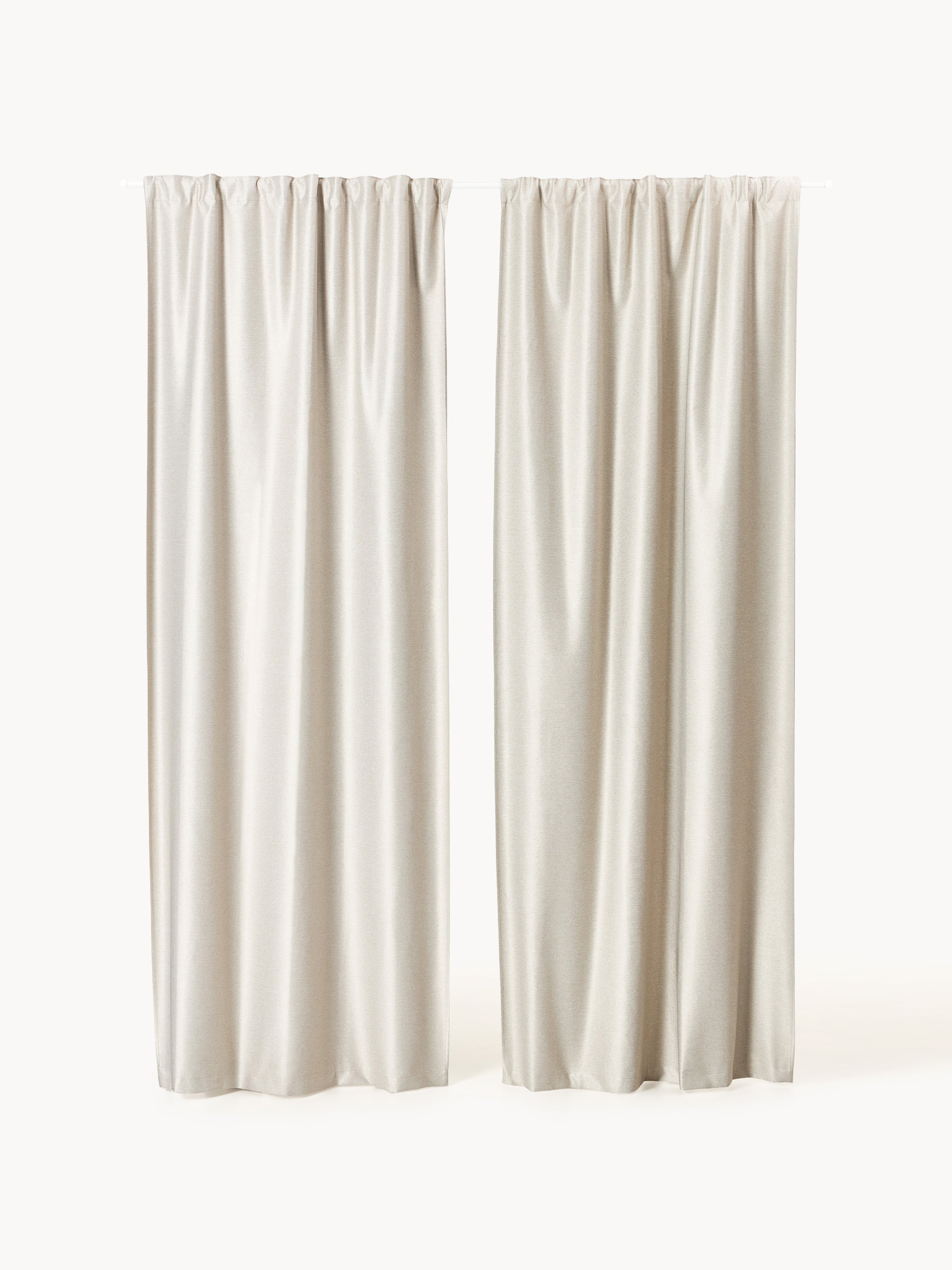 Asher Blackout Multi-Band Curtains, Set of 2, W 140 cm