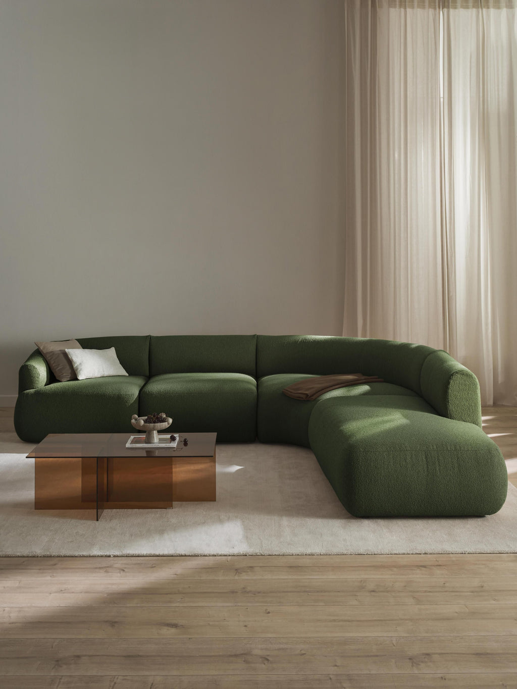 Sofia Modular Bouclé Corner Sofa (4-seater)