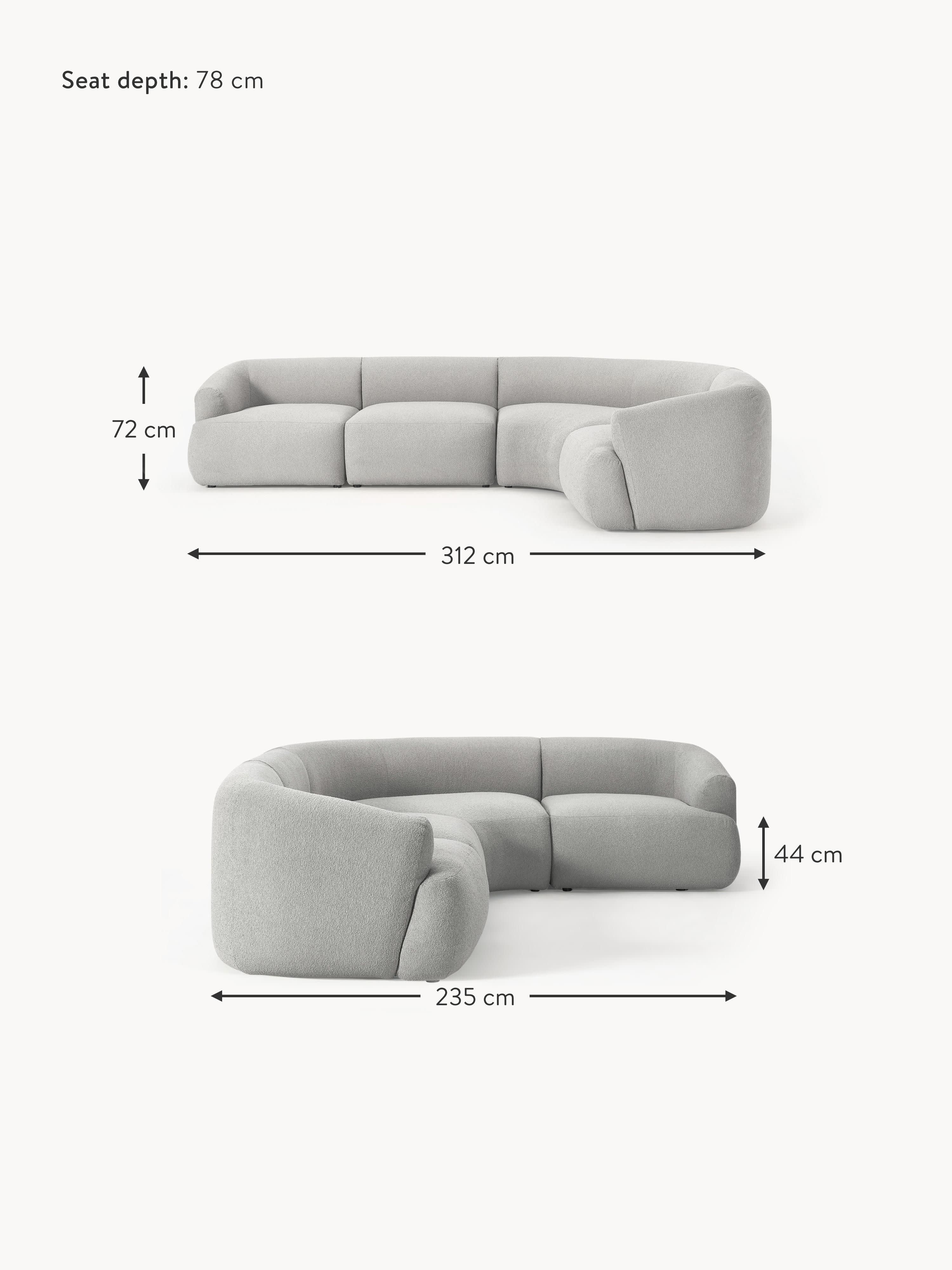 Sofia Modular Bouclé Corner Sofa (4-seater)