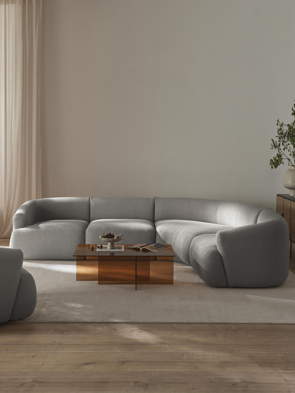Sofia Modular Bouclé Corner Sofa (4-seater)