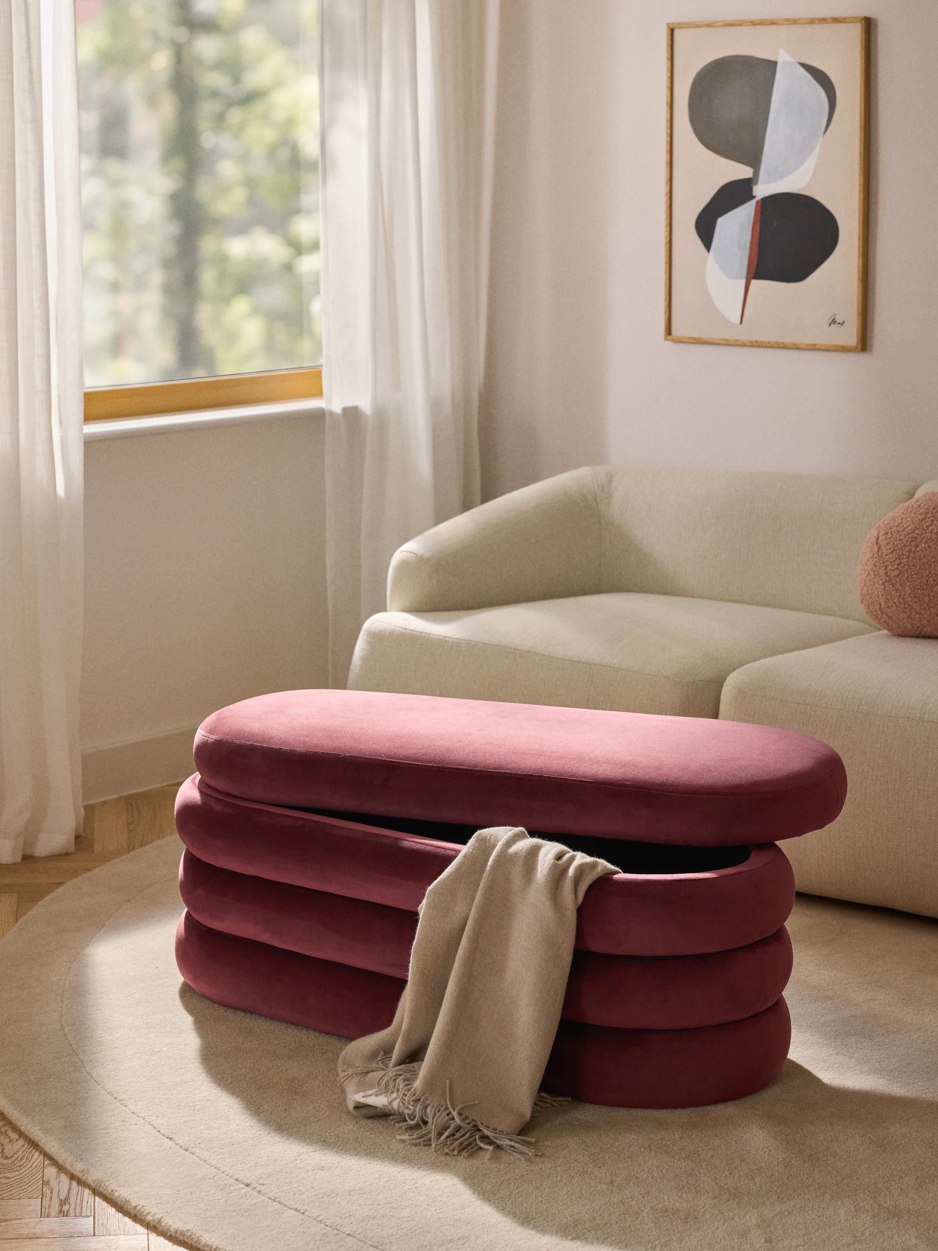 Alto Velvet Upholstered Bench with Storage Space