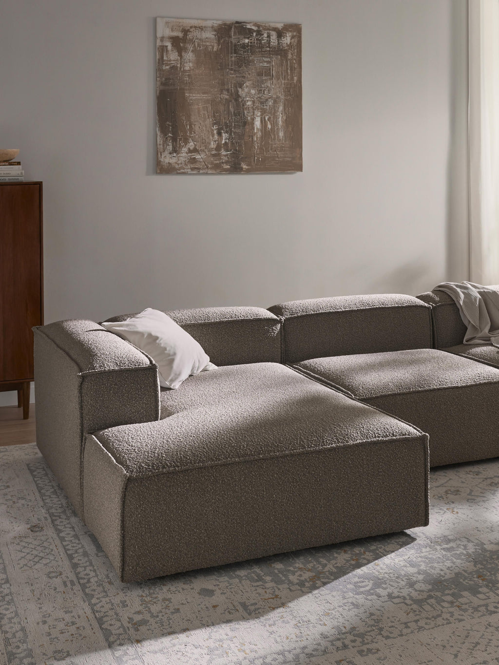 Lennon Bouclé Modular Corner Sofa (4-seater)