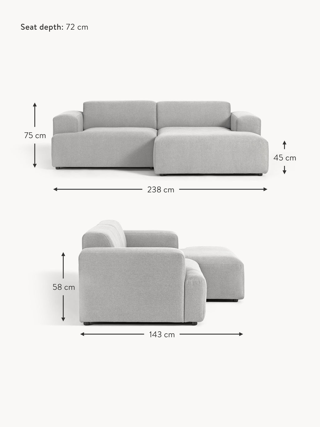 Melva Corner Sofa (3-seater)