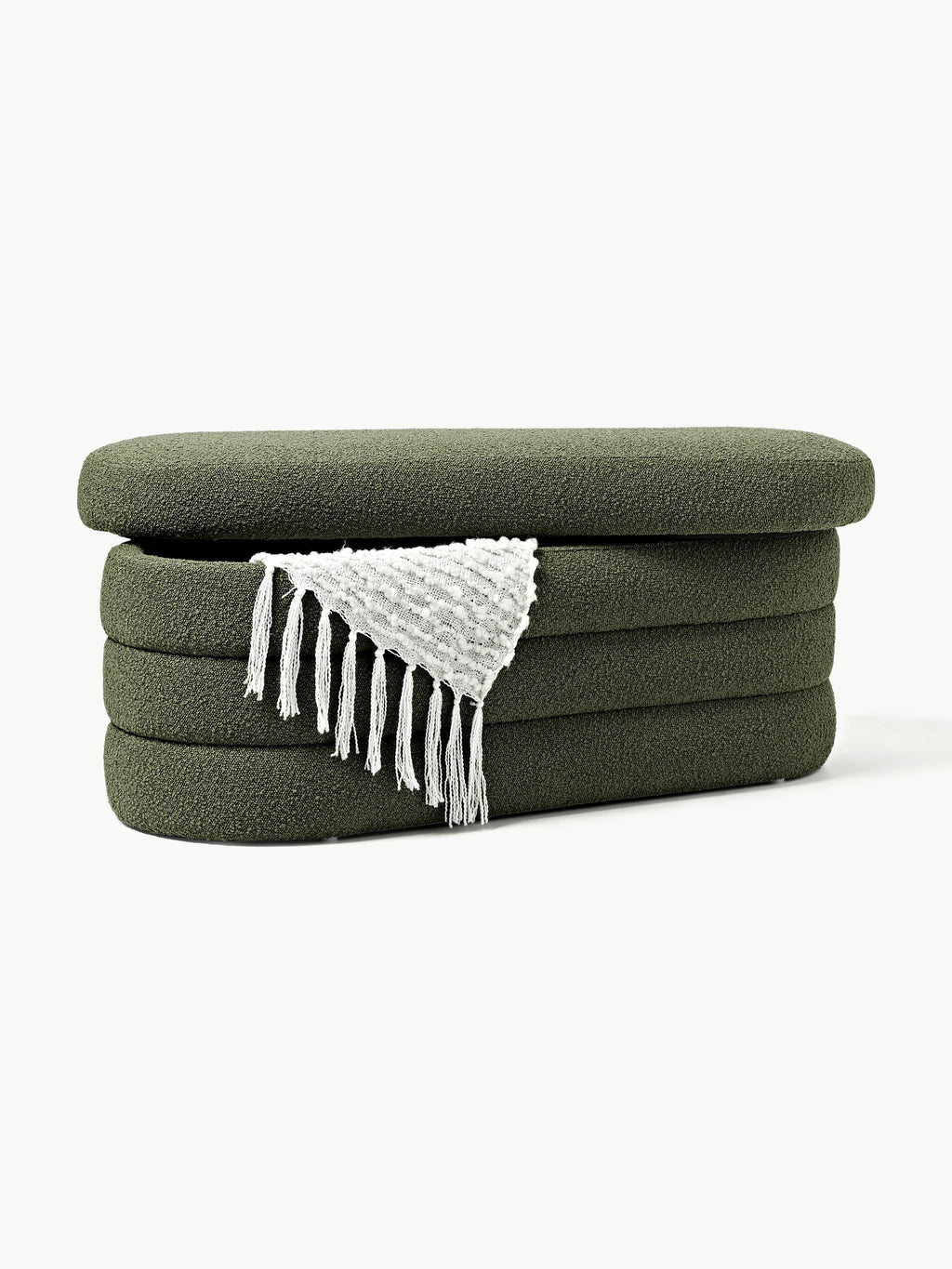 Alto Bouclé Upholstered Bench with Storage Space