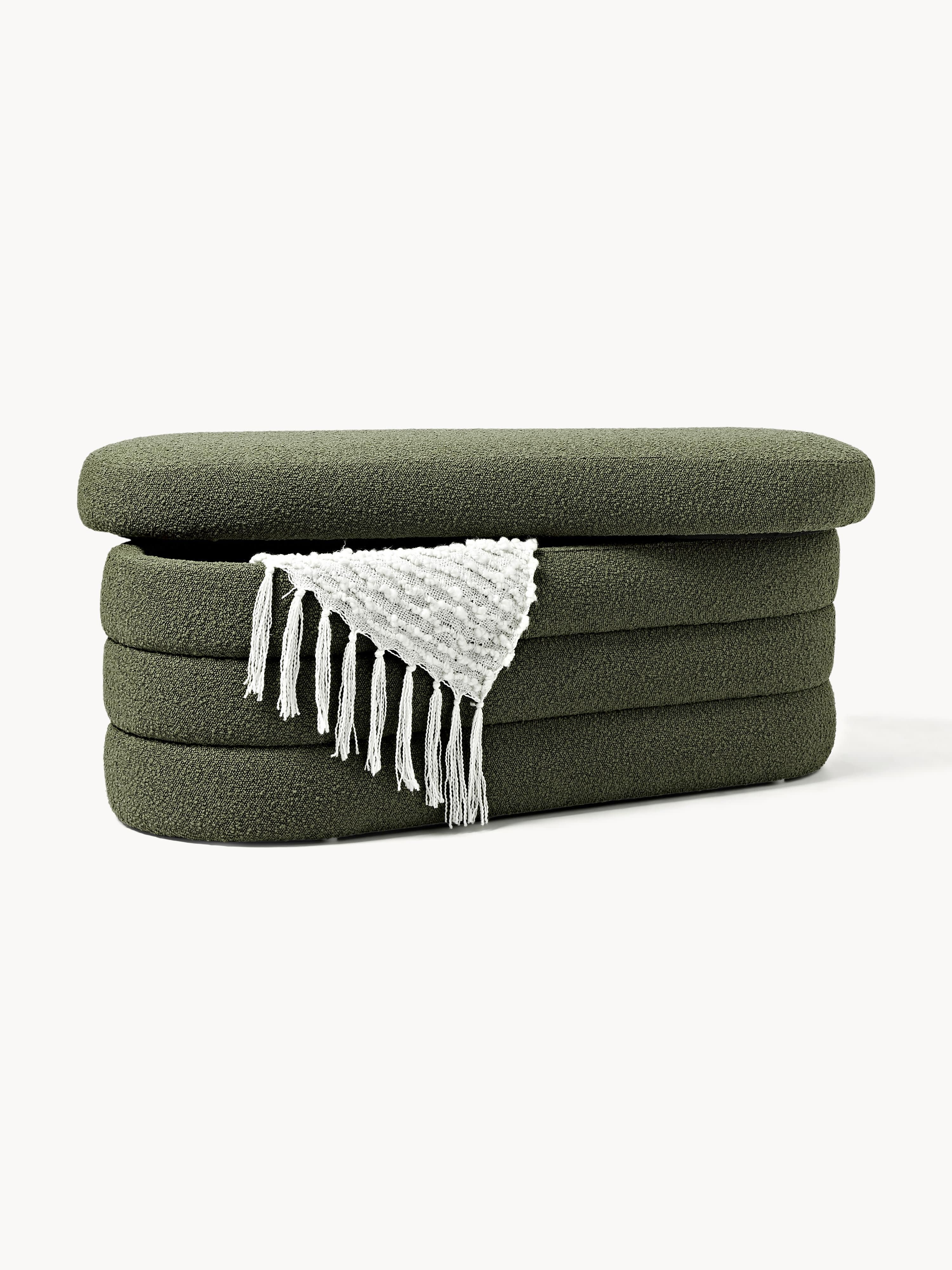 Alto Bouclé Upholstered Bench with Storage Space