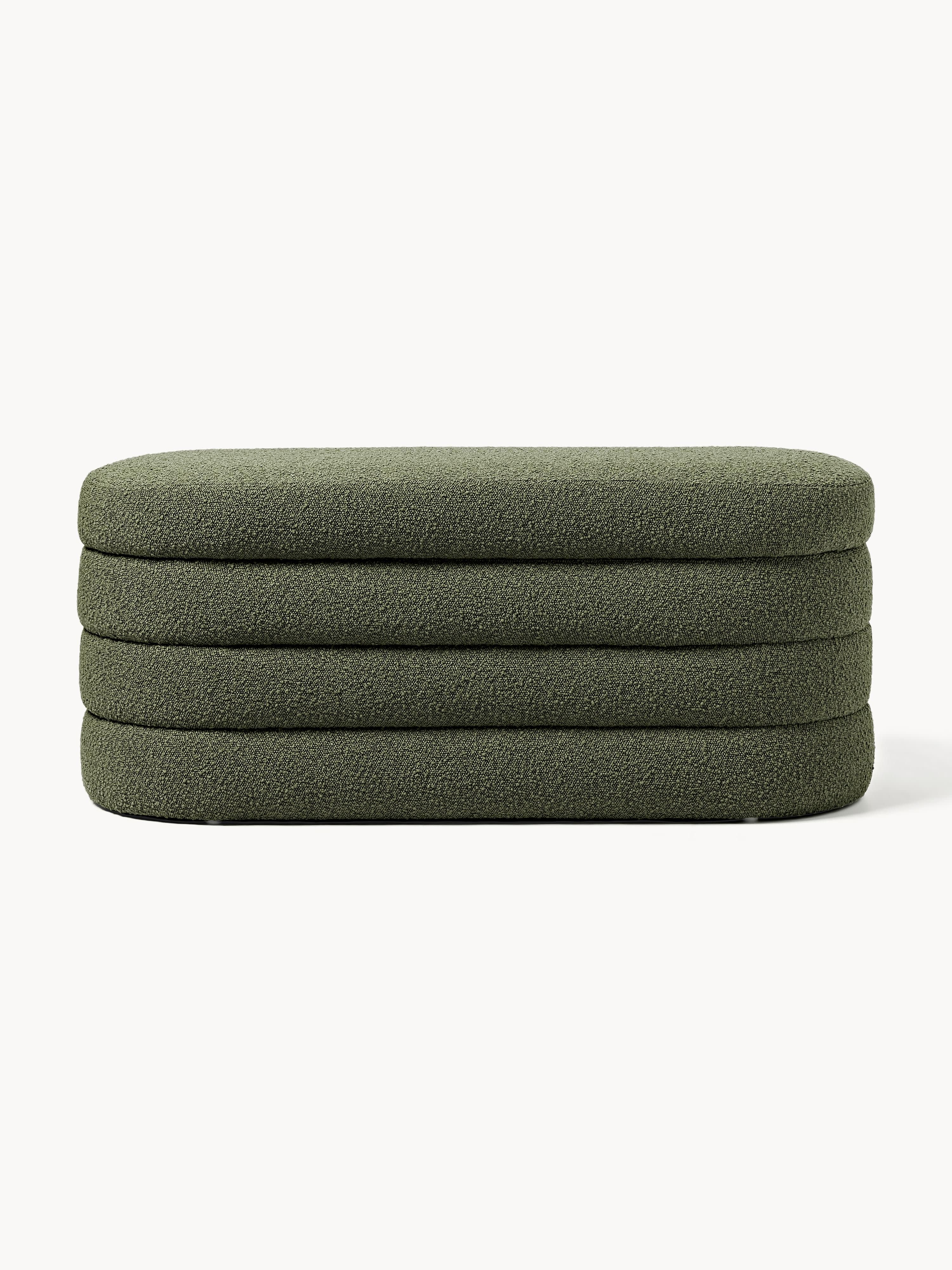Alto Bouclé Upholstered Bench with Storage Space