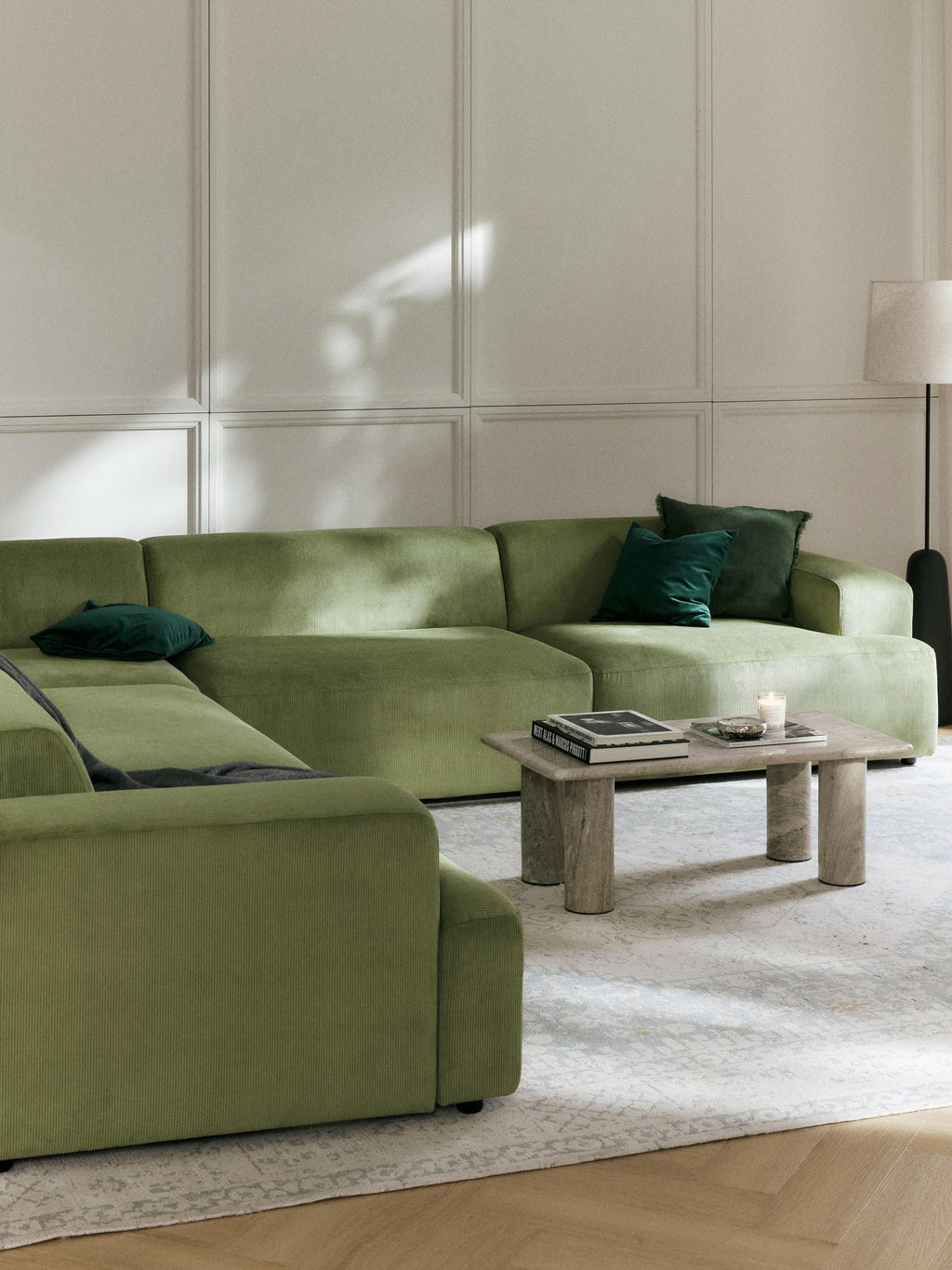Melva Corduroy Corner Sofa (4-seater)