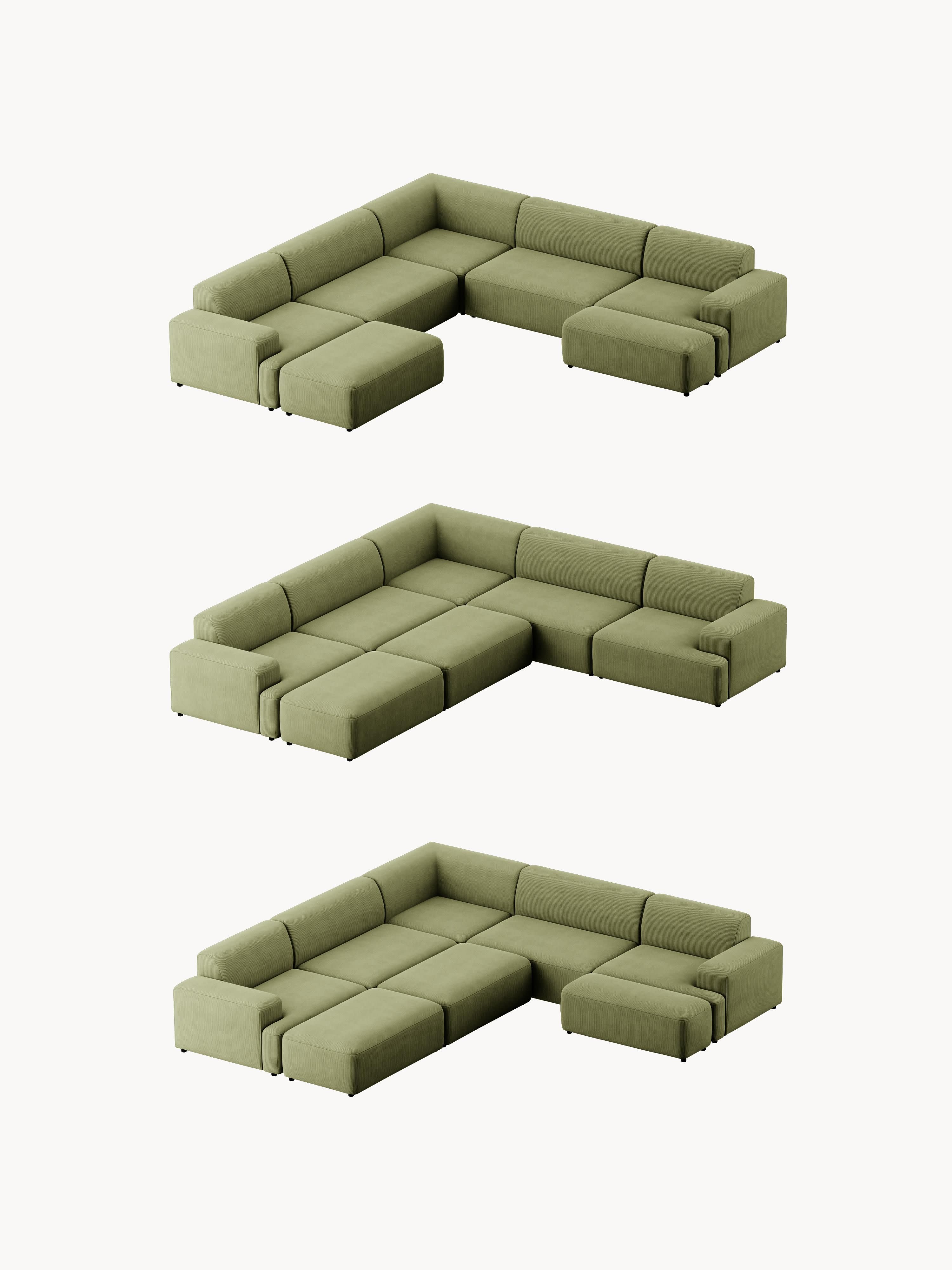 Melva Corduroy Corner Sofa (4-seater)