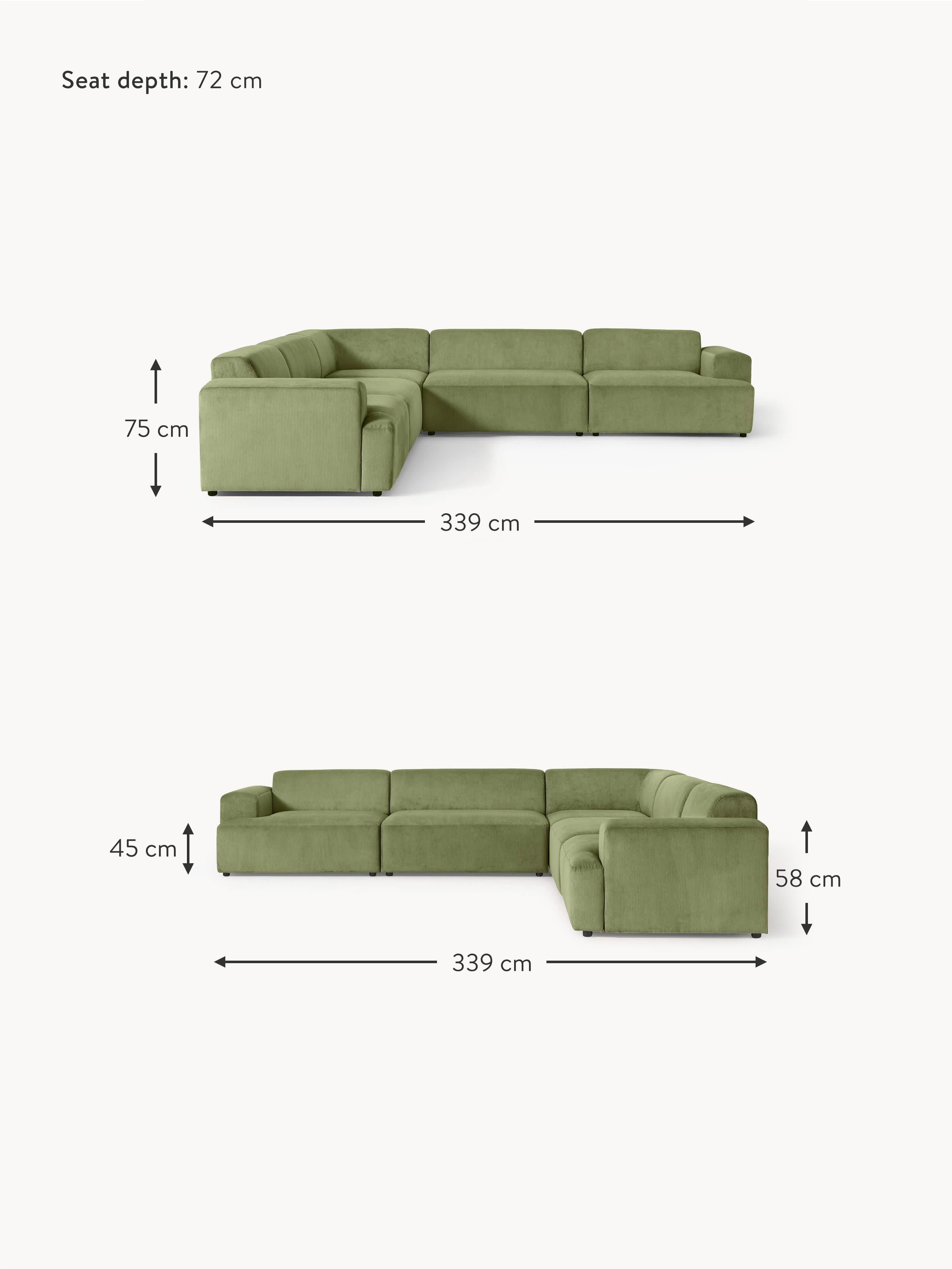 Melva Corduroy Corner Sofa (4-seater)
