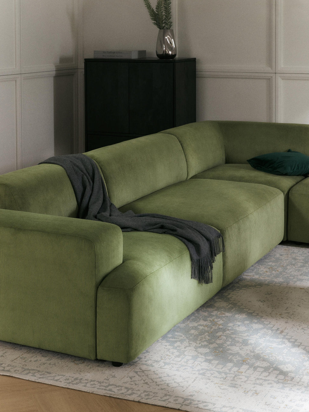 Melva Corduroy Corner Sofa (4-seater)