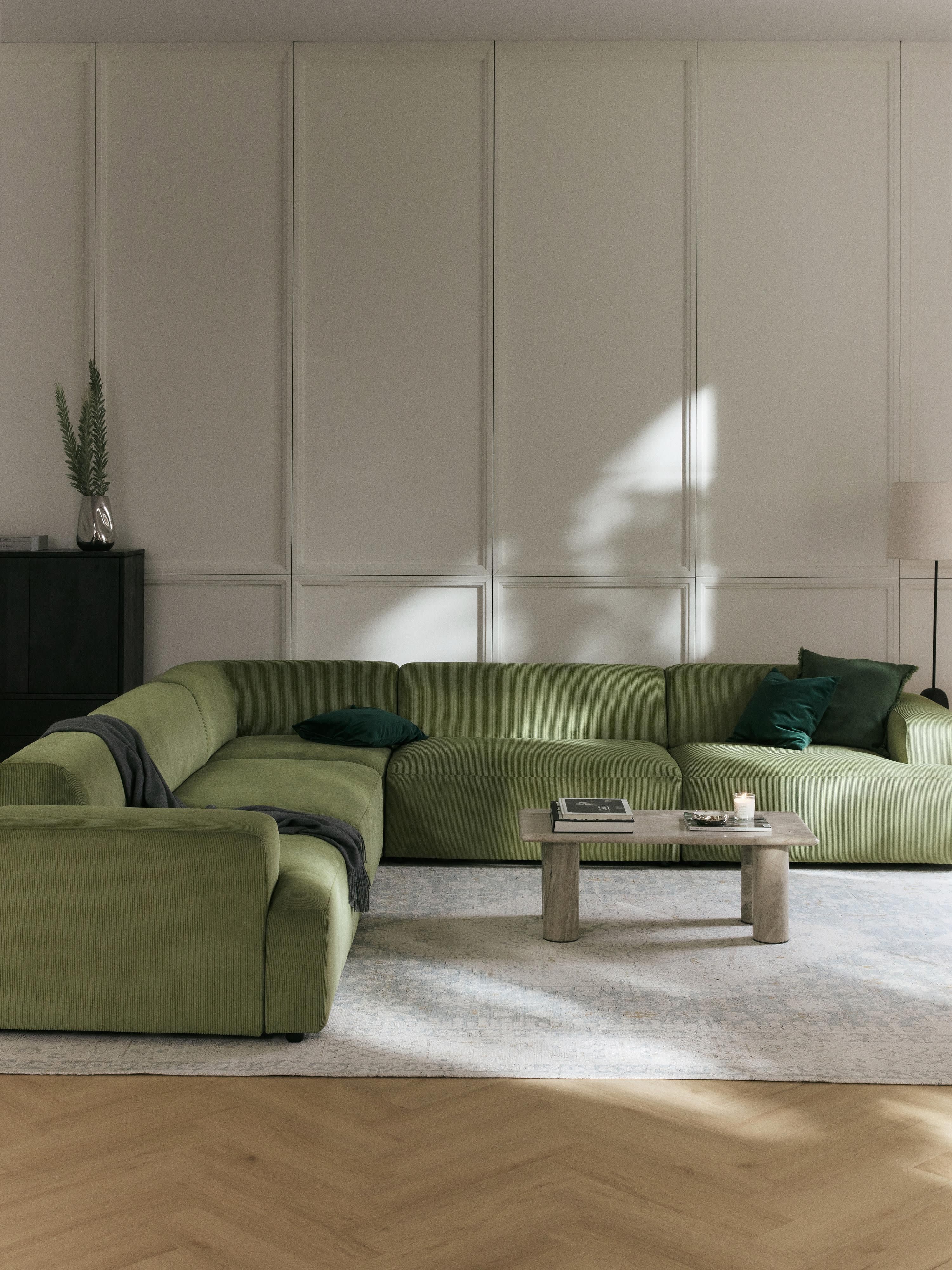 Melva Corduroy Corner Sofa (4-seater)