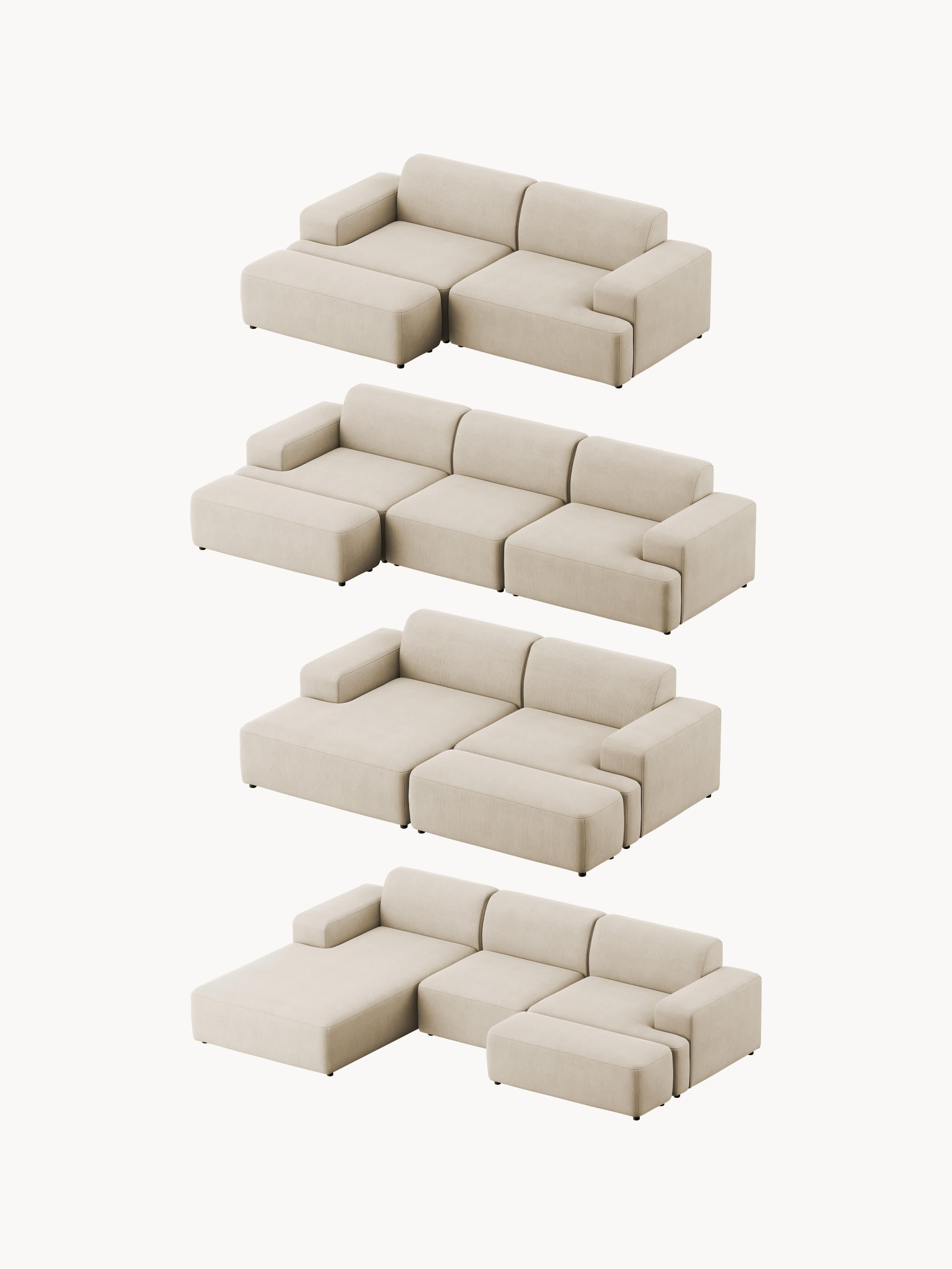 Melva XL Corduroy Ottoman, W 116 x D 42 cm