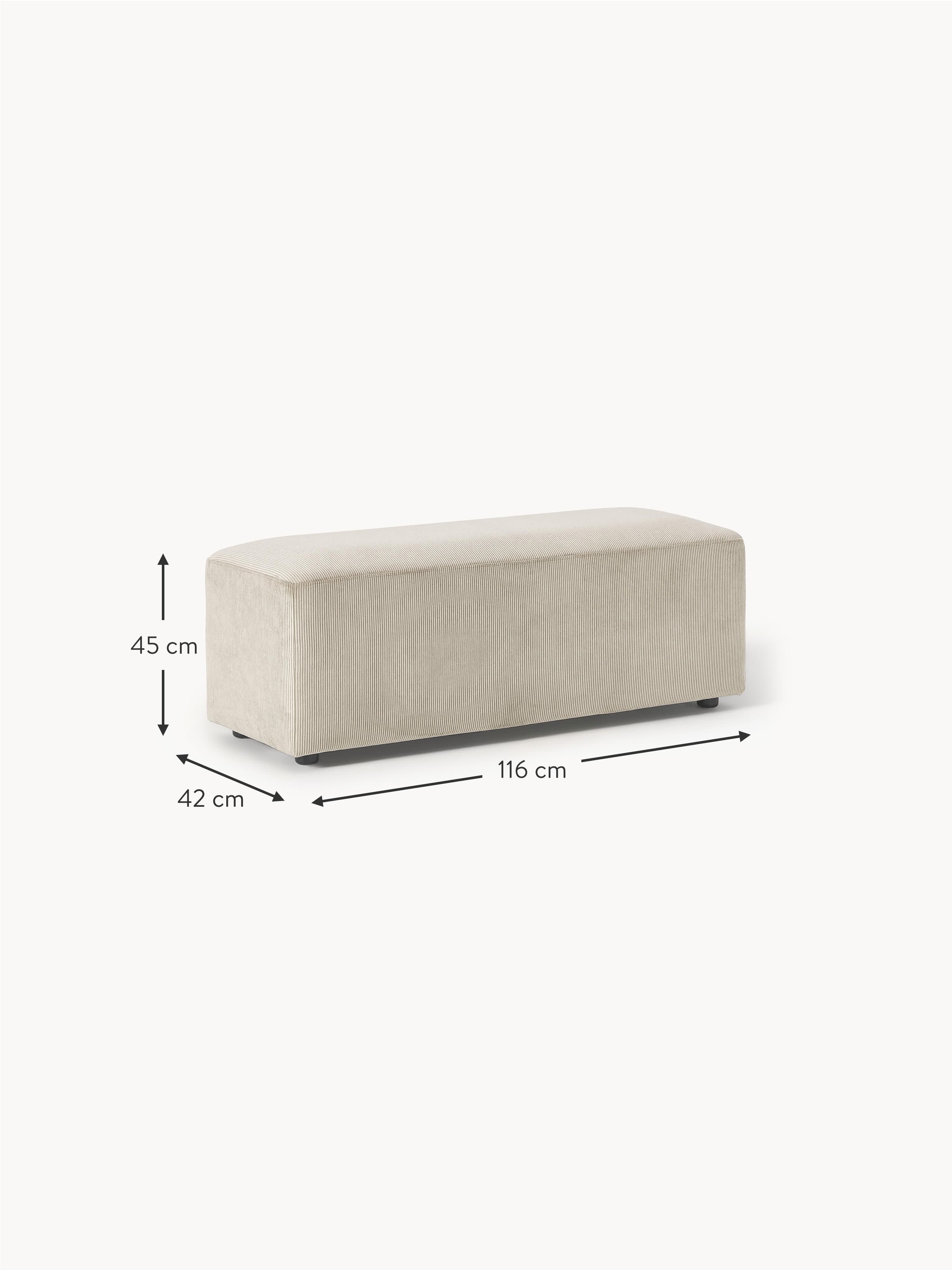 Melva XL Corduroy Ottoman, W 116 x D 42 cm