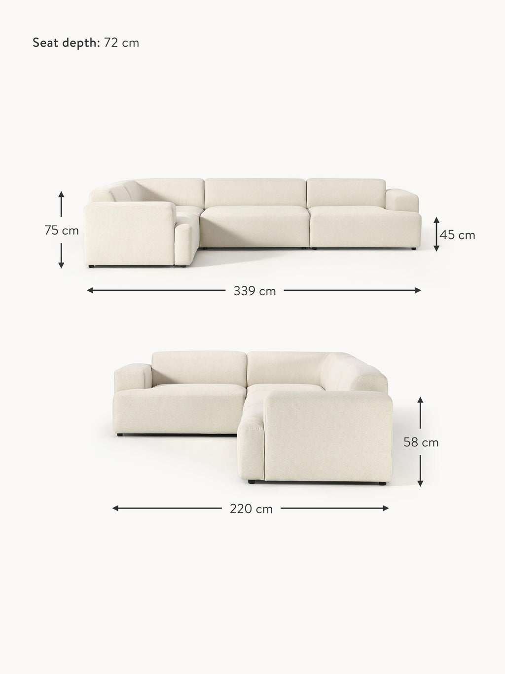 Melva Large Corner Sofa (4-seater)