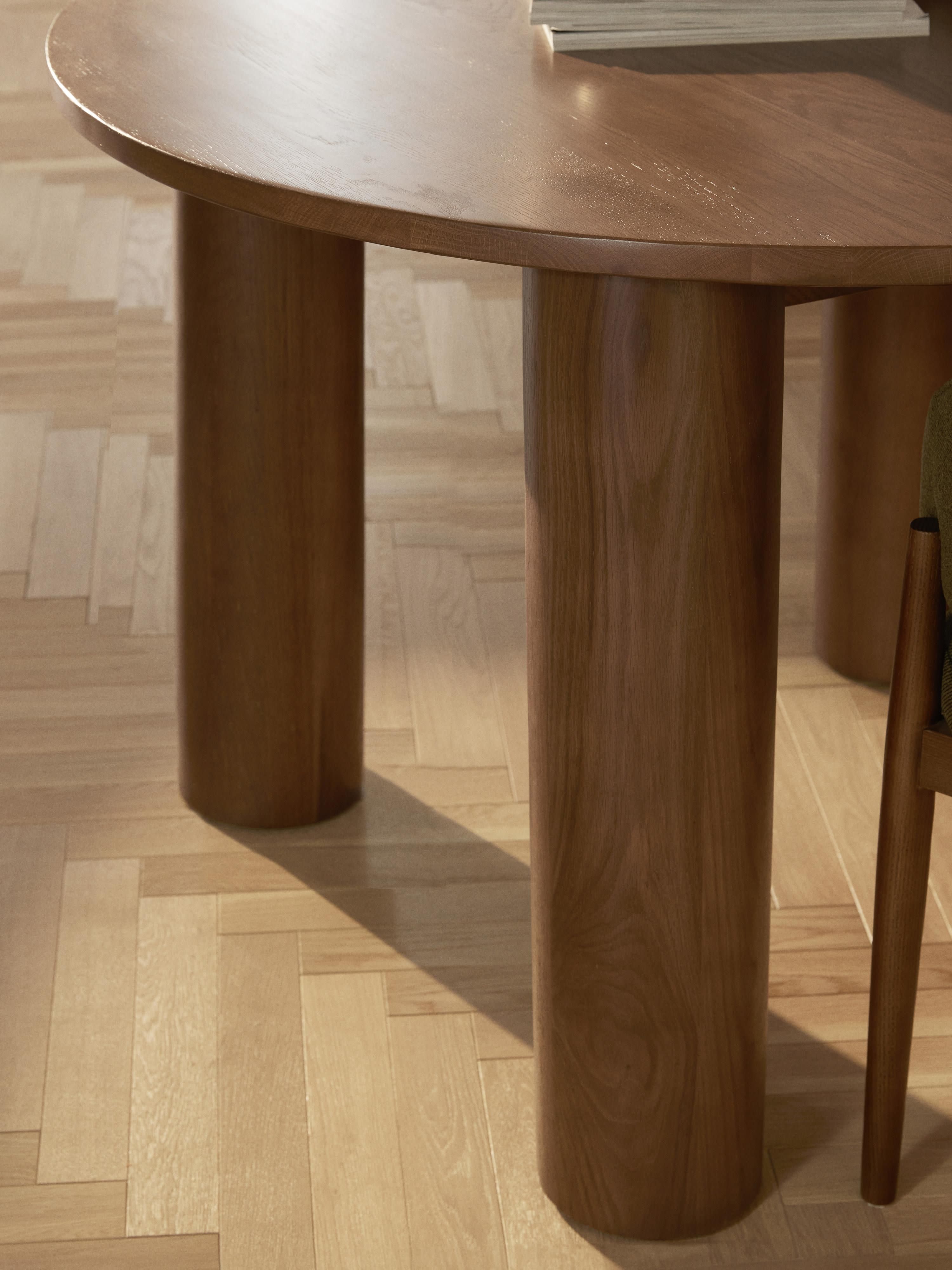 Ohana Round Oak Wood Dining Table, Ø 120 cm