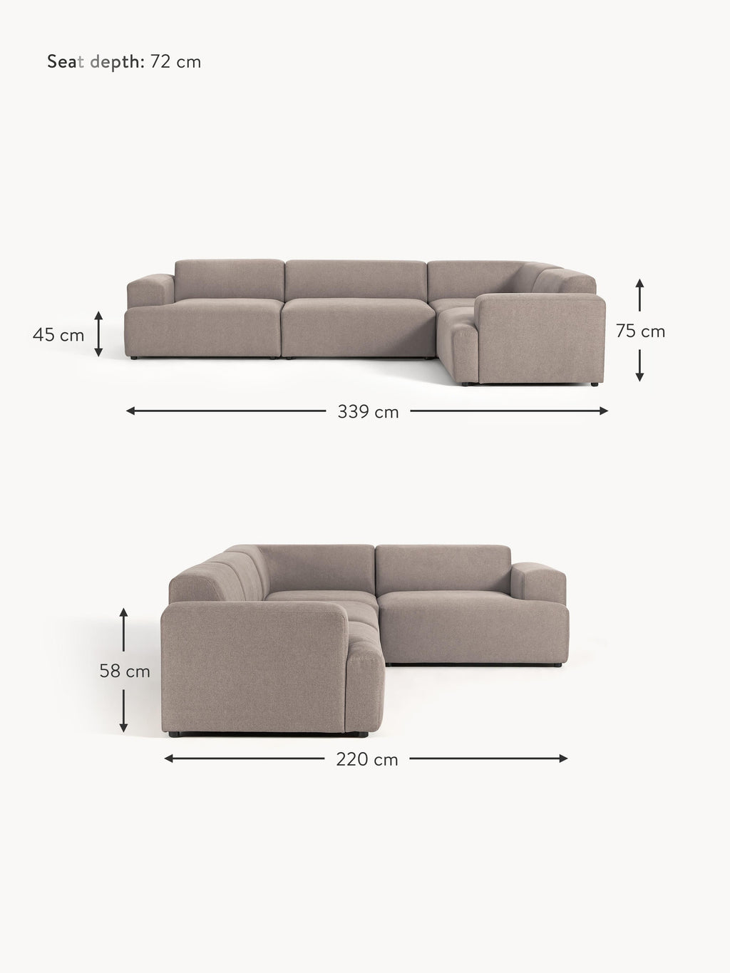 Melva Large Corner Sofa (4-seater)