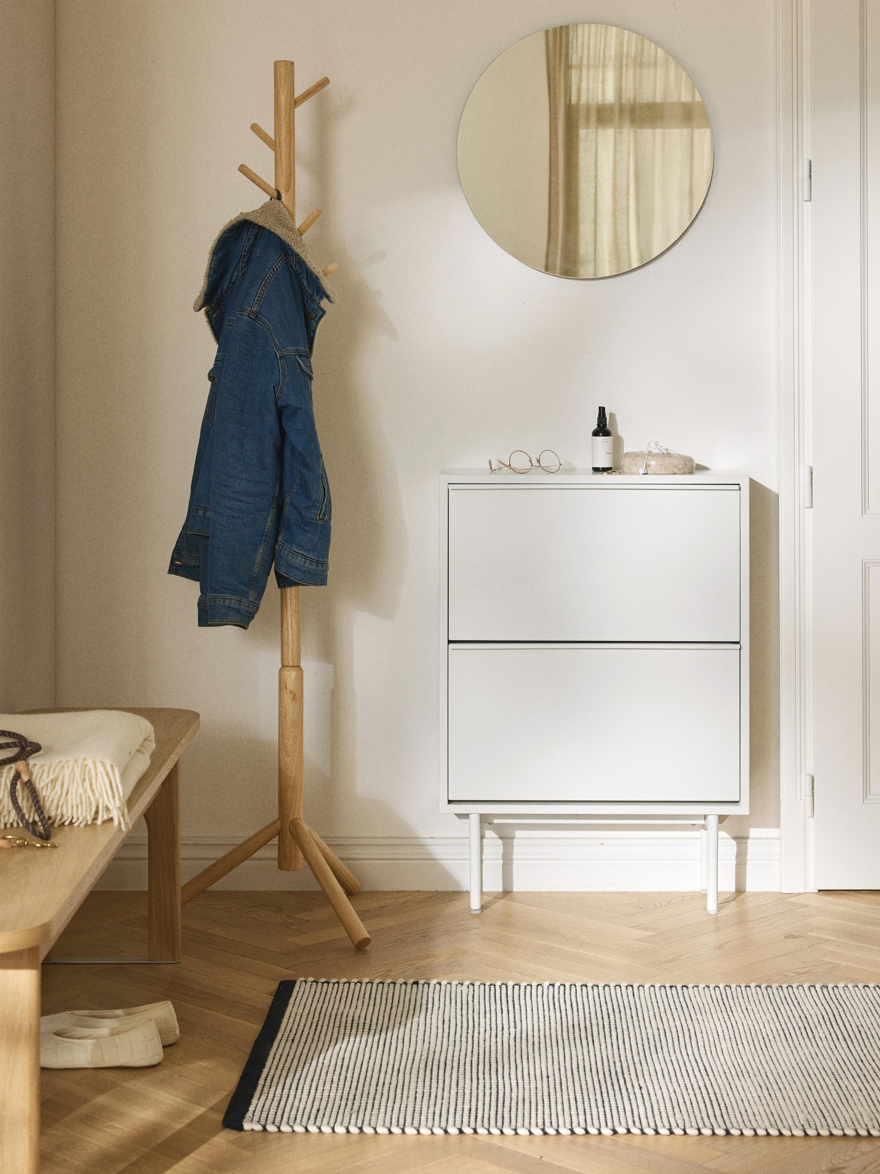 Elona Wooden Shoe Cupboard with Folding Shelves