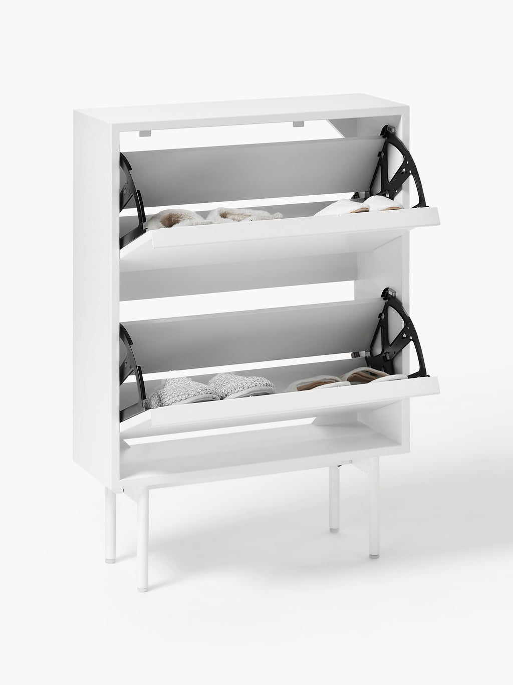 Elona Wooden Shoe Cupboard with Folding Shelves