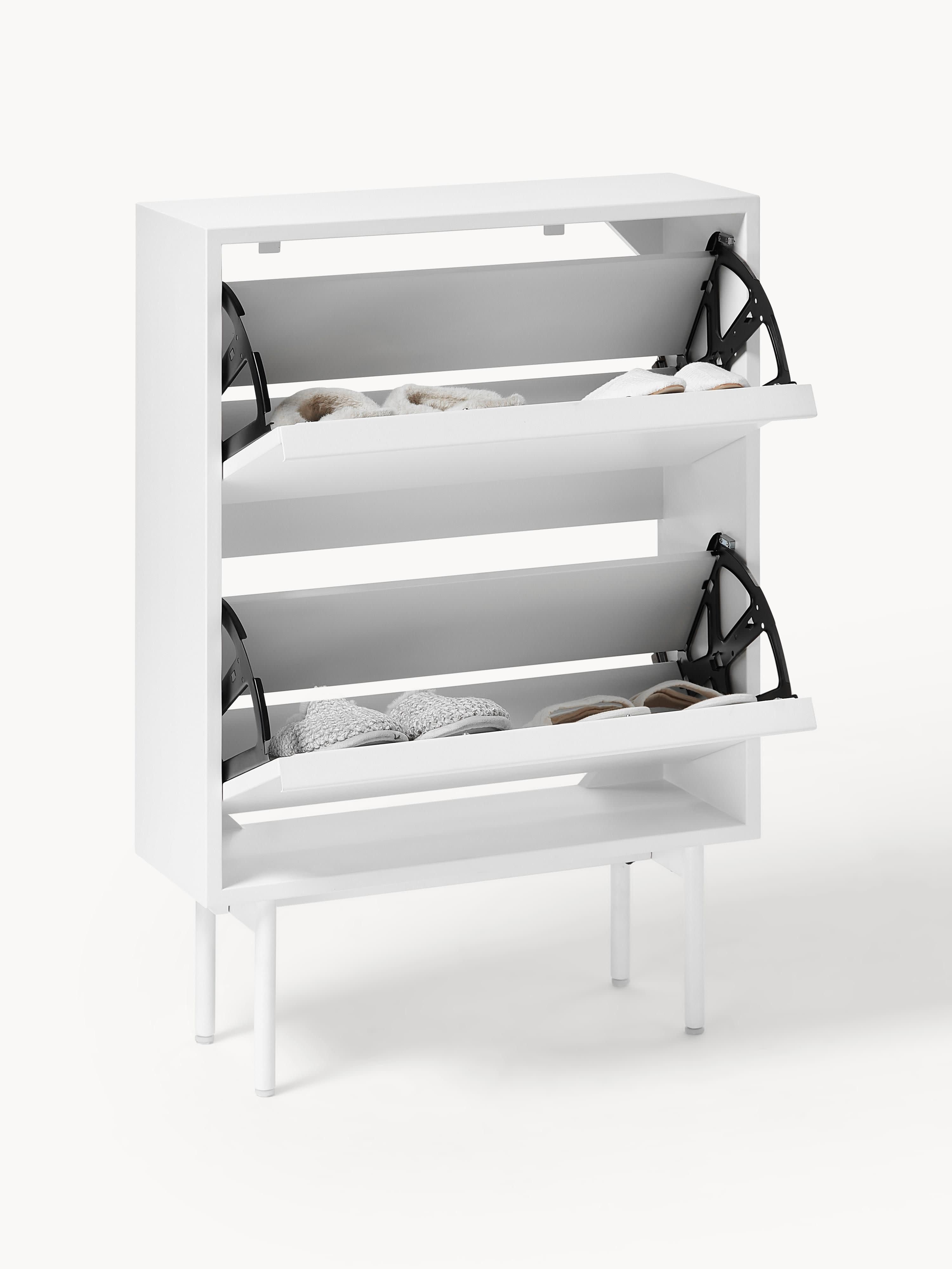 Elona Wooden Shoe Cupboard with Folding Shelves