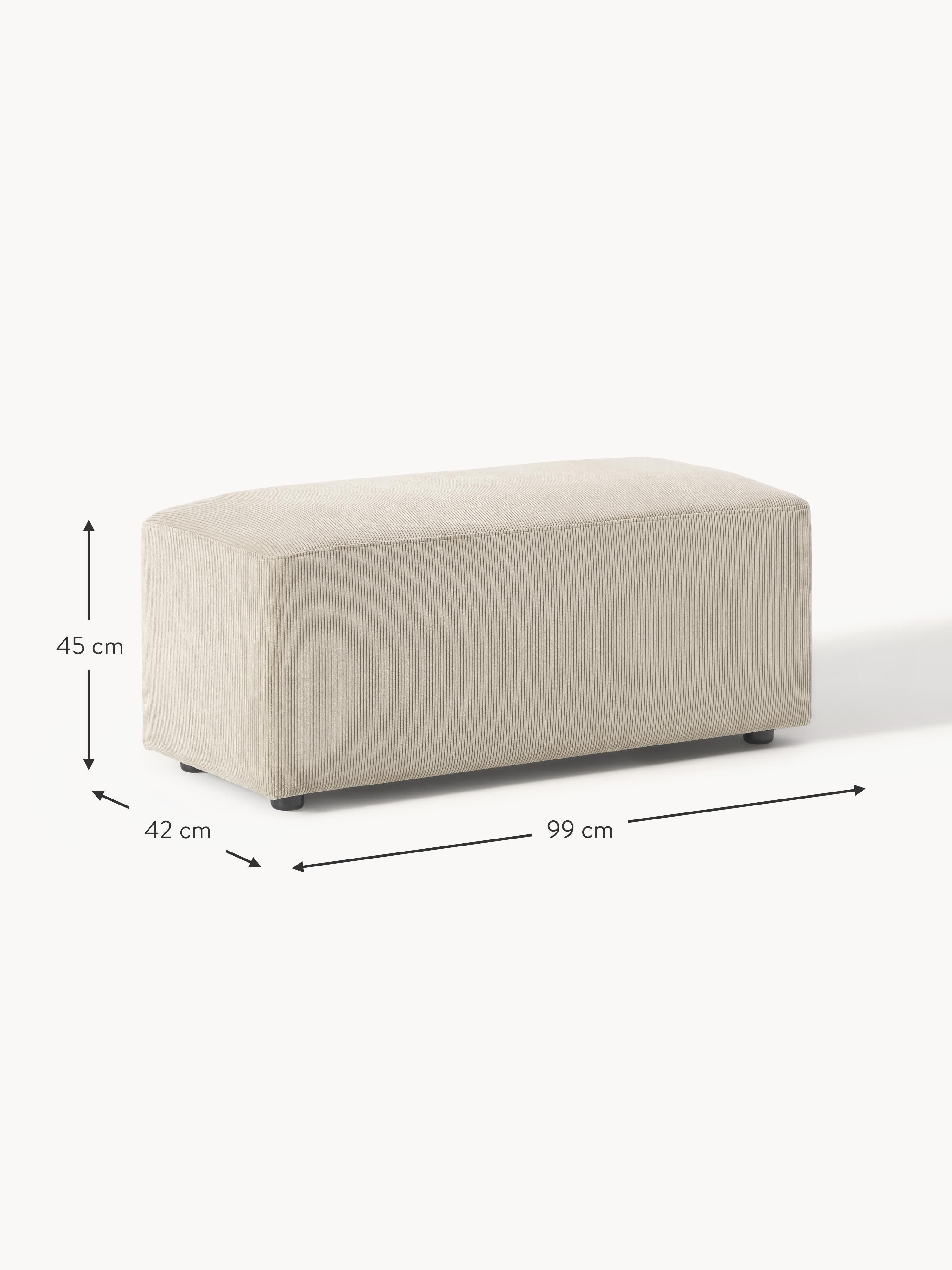 Melva Corduroy Ottoman, W 99 x D 42 cm