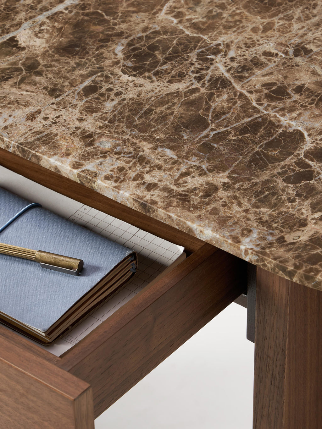 Zumi Wooden Console Table with Marble Top