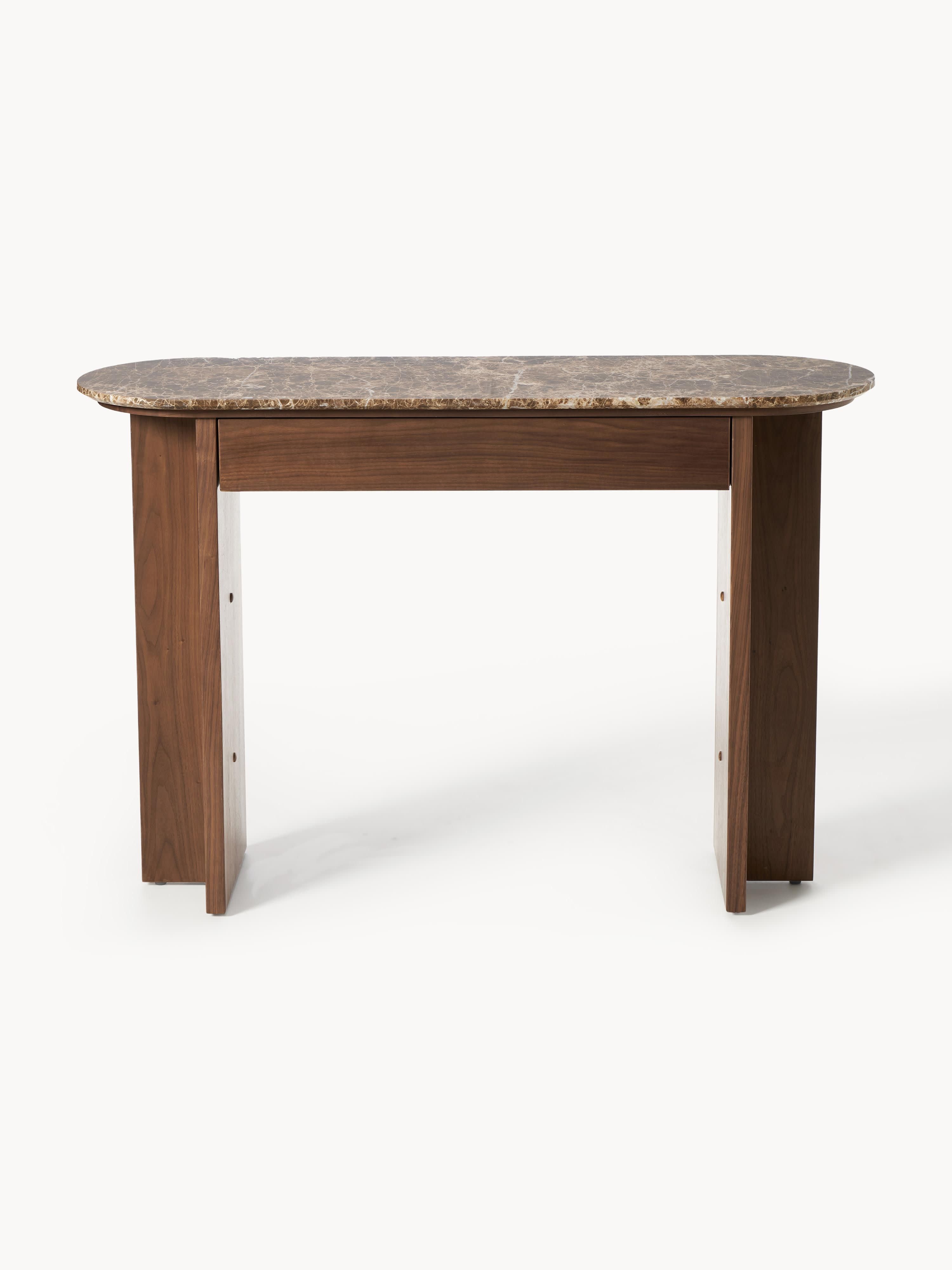 Zumi Wooden Console Table with Marble Top