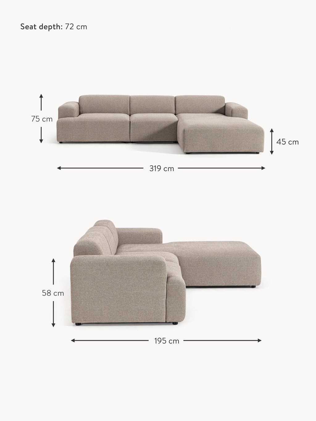 Melva Corner Sofa (4-seater)
