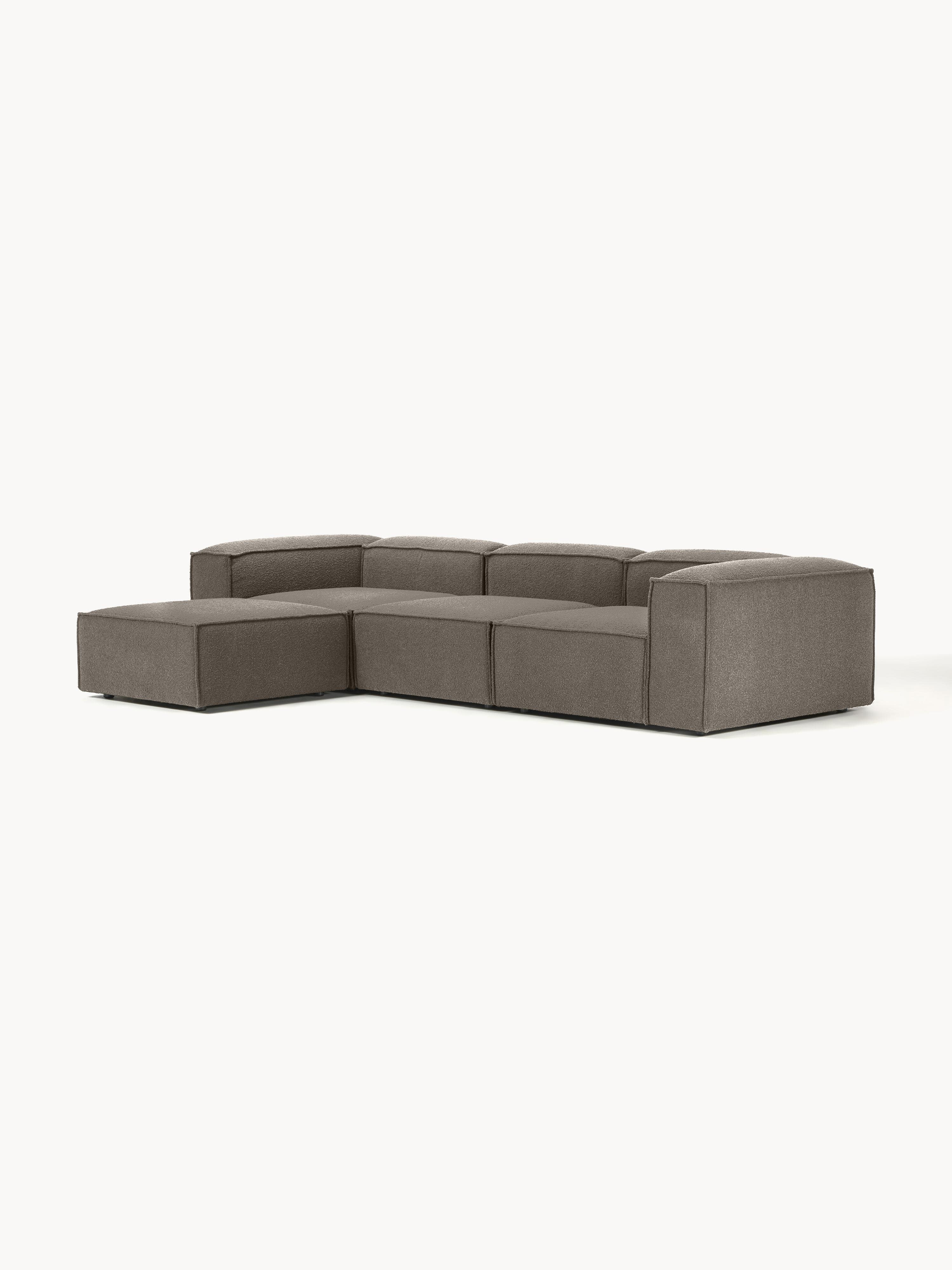Lennon Bouclé Modular Sofa (4-seater) with Ottoman (left/right)