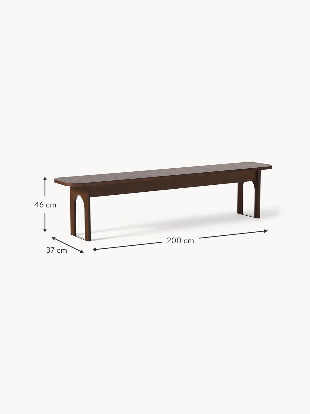 Apollo Wooden Bench, various sizes
