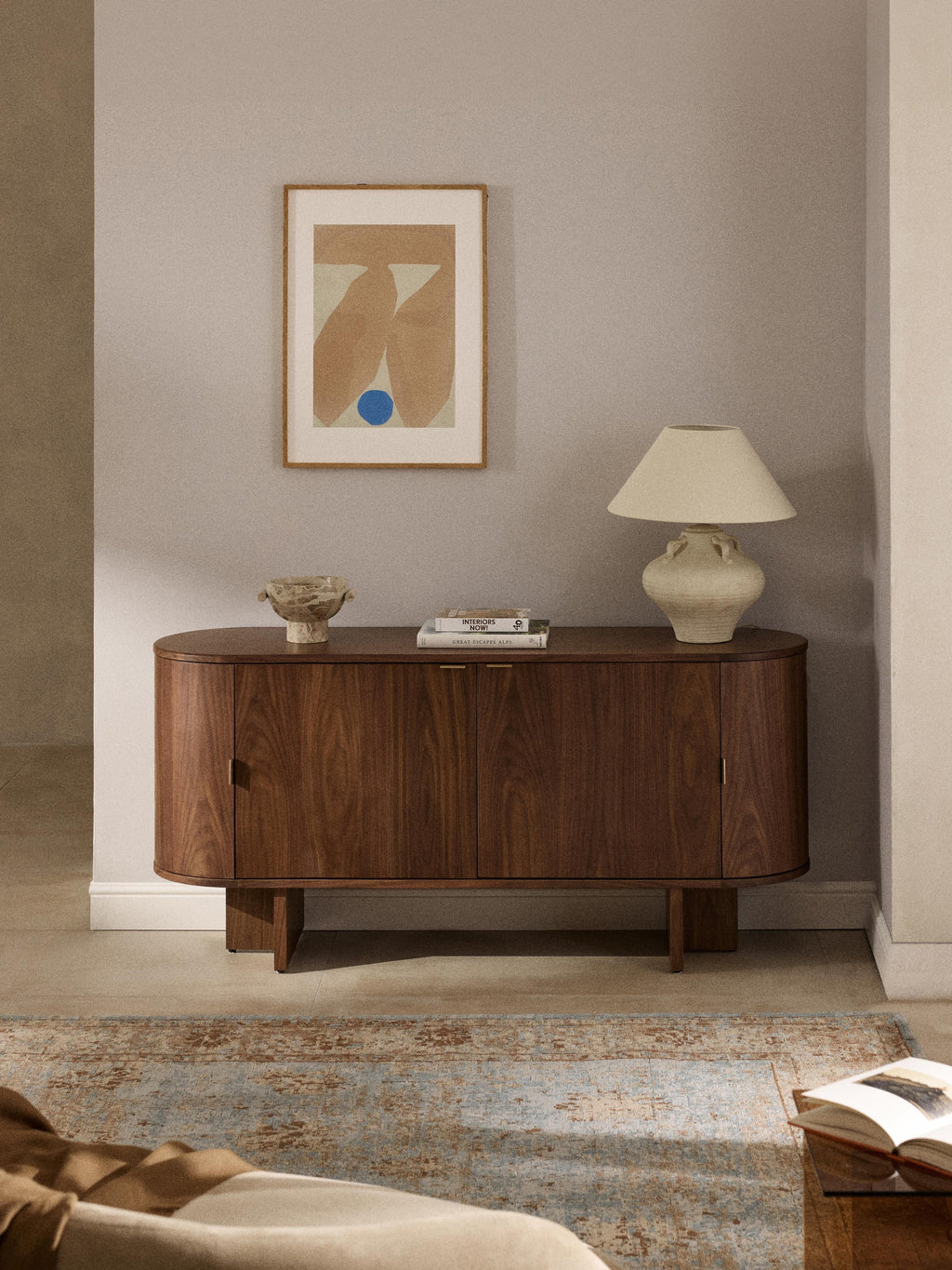 Zumi Wooden Sideboard with Rounded Corners