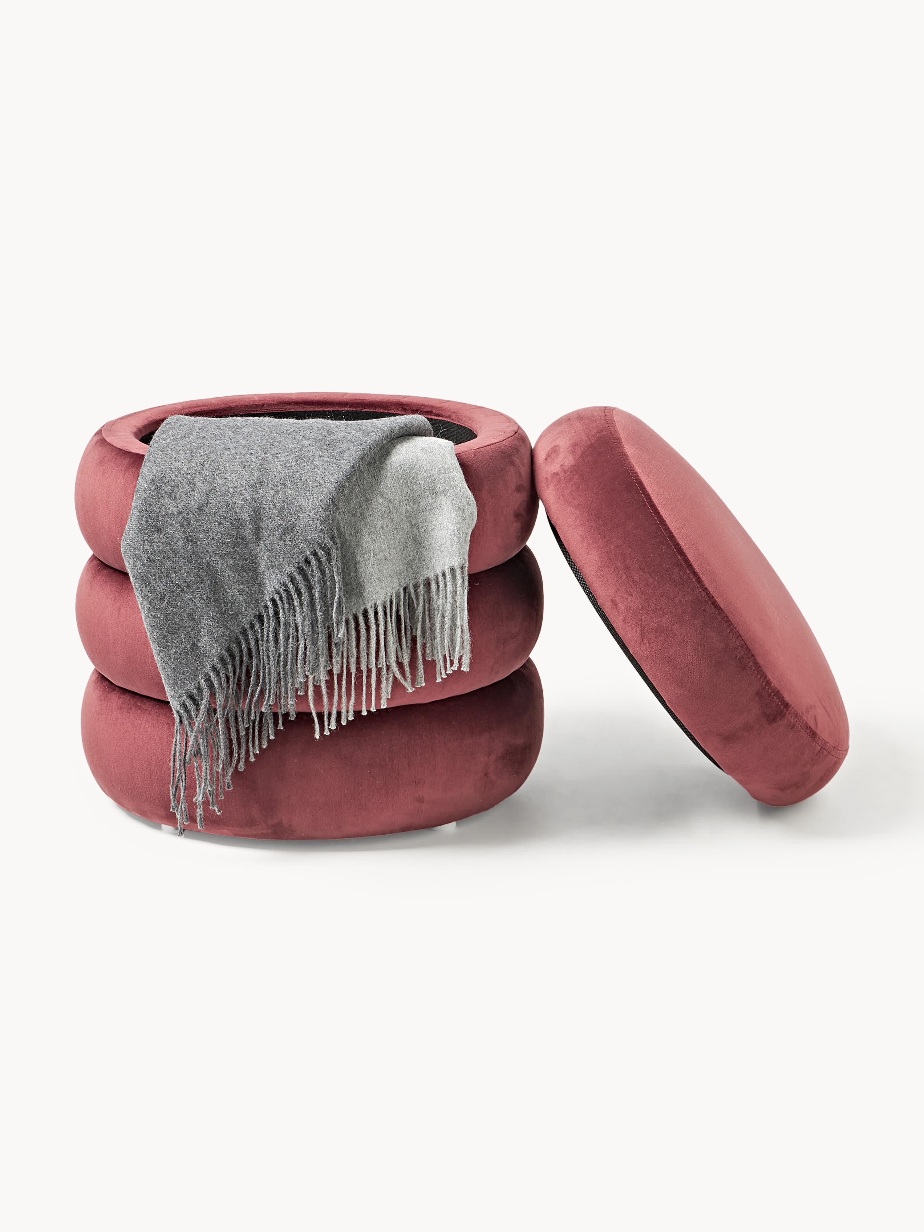Alto Velvet Upholstered Stool with Storage Space