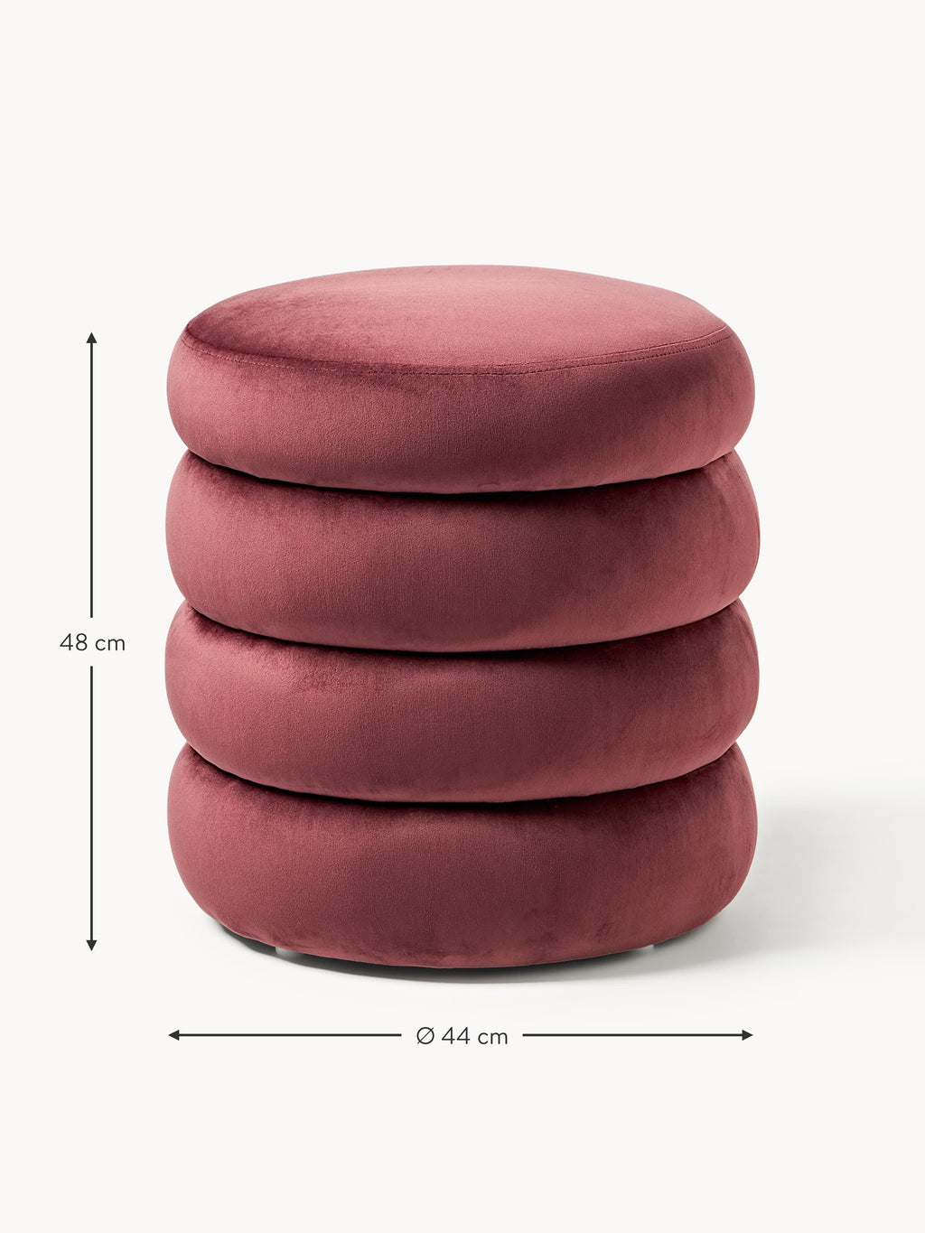 Alto Velvet Upholstered Stool with Storage Space